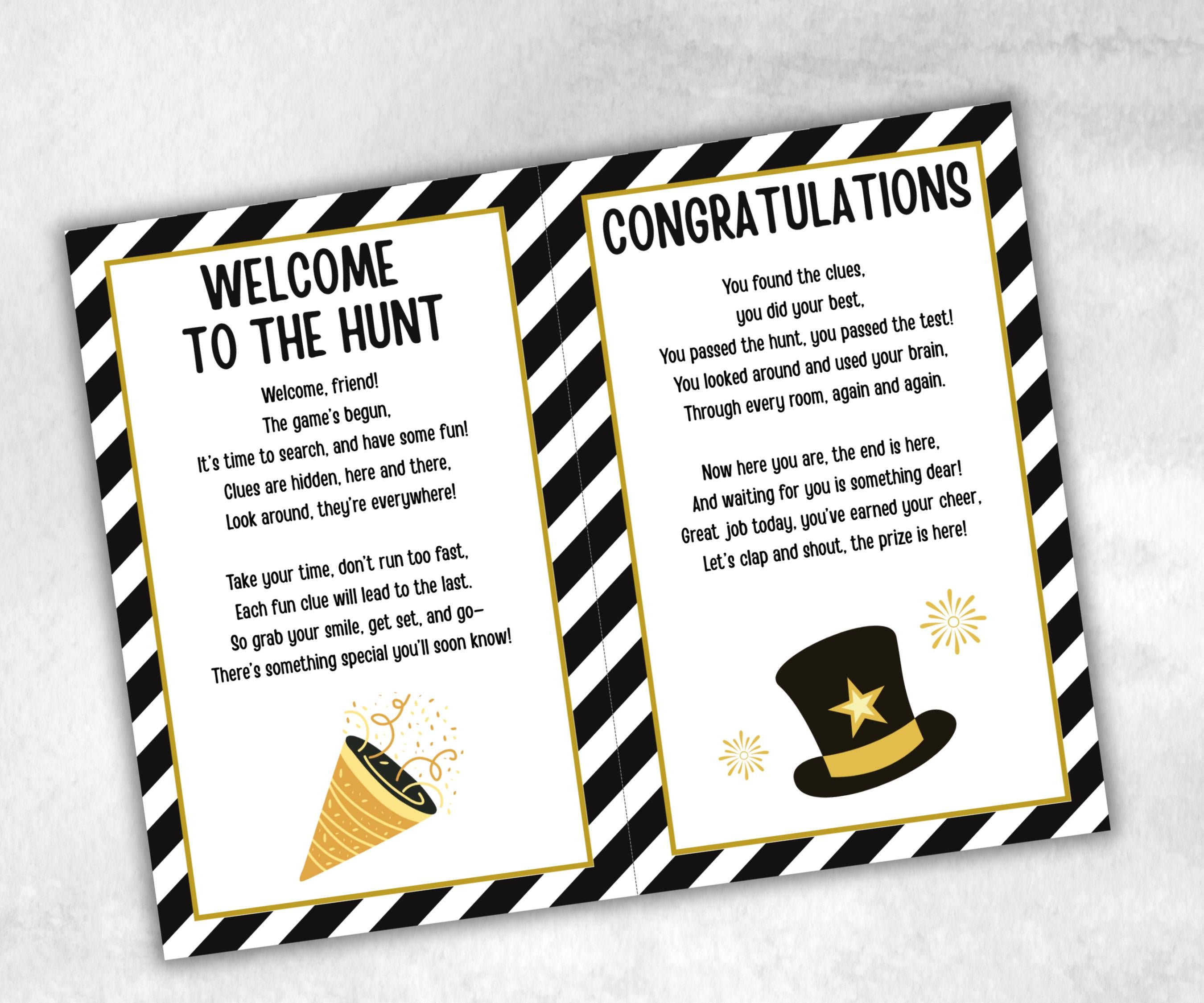 Printable New Year Party Games, New Years Eve Indoor Treasure Hunt Kids, New Year Activity, New Year Scavenger, Nye Treasure Hunt Clues-New Year's -TheHustlingCatLady-Party Games