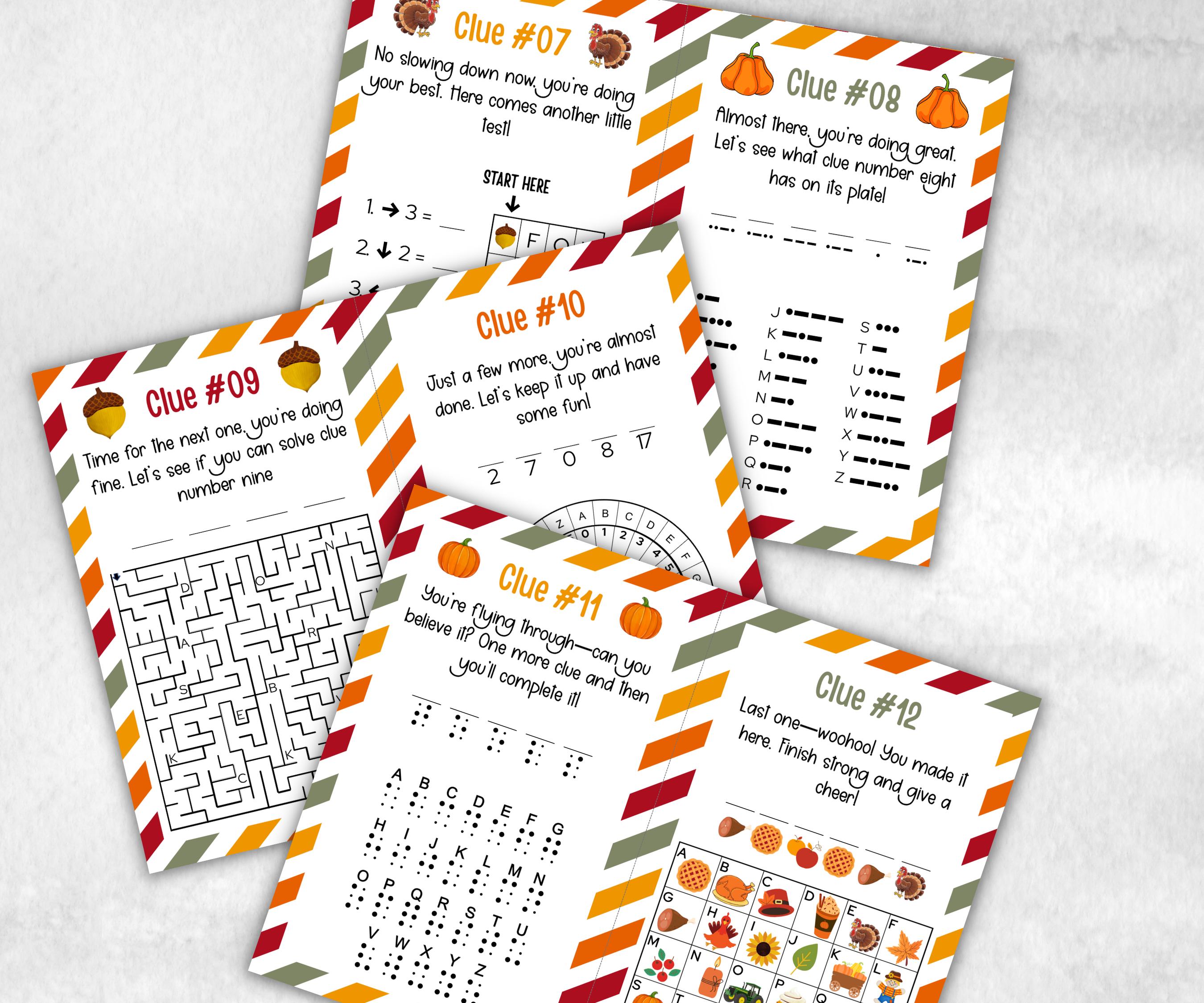 Outdoor Treasure Hunt Game, Printable Turkey hunt, Outdoor adventure, Fall Autumn activity, Friendsgiving game, Family Holiday Quiz-Thanksgiving -TheHustlingCatLady-Party Games