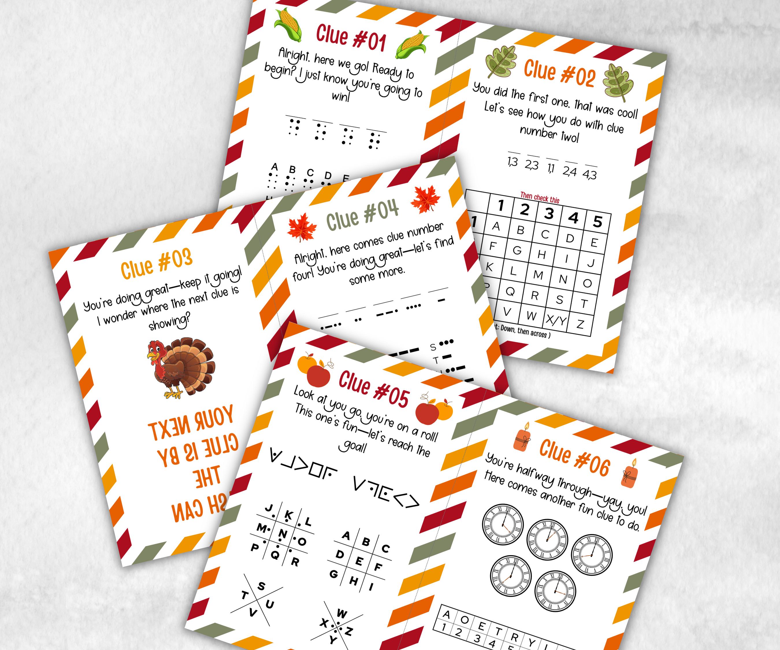 Fall Treasure Hunt Outdoor Game, Turkey hunt, Outdoor adventure, Give thanks Autumn activity, Friendsgiving game, Family Holiday Quiz-Thanksgiving -TheHustlingCatLady-Party Games