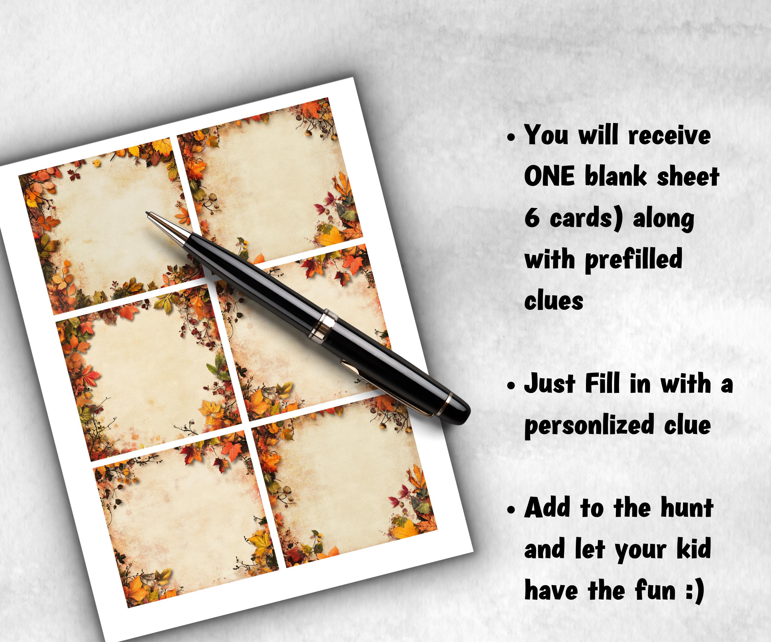 Fall Indoor Scavenger Hunt Game, Printable Riddle Quiz, Adventure for Kid, Fall Autumn activity, Friendsgiving Thanksgiving, Family Holiday-Thanksgiving -TheHustlingCatLady-Party Games
