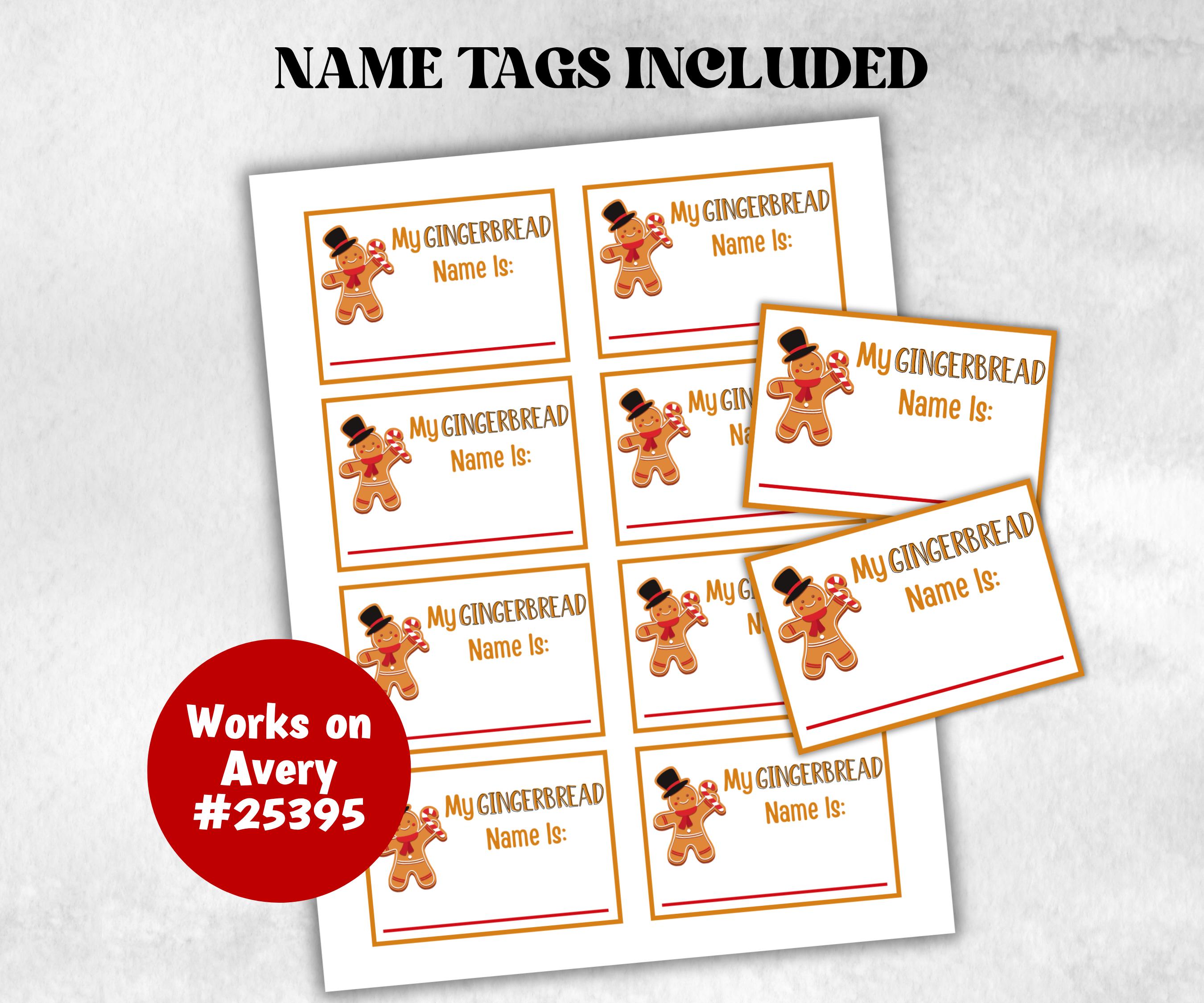 Gingerbread name tag, Gingerbread name board sign, name generator, Xmas Kids activities, Holiday party games, What's Your gingerbread name-Christmas -TheHustlingCatLady-Stickers, Labels & Tags