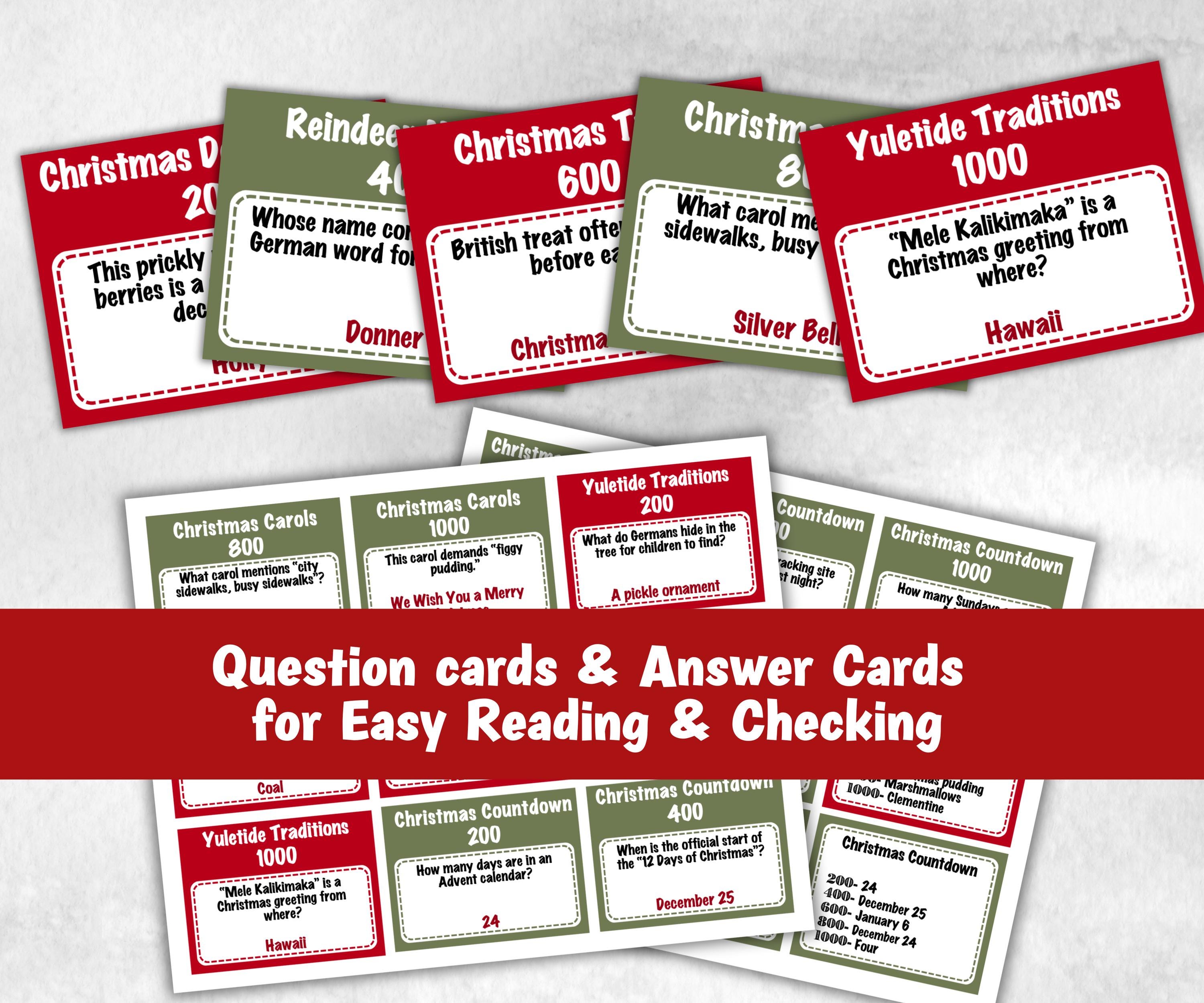 Christmas Jeopardy Activity, Printable Holiday Trivia, Coworkers Employee, Activities for Kid, Group Game, Office Party Quiz, Family Reunion-Christmas -TheHustlingCatLady-Party Games