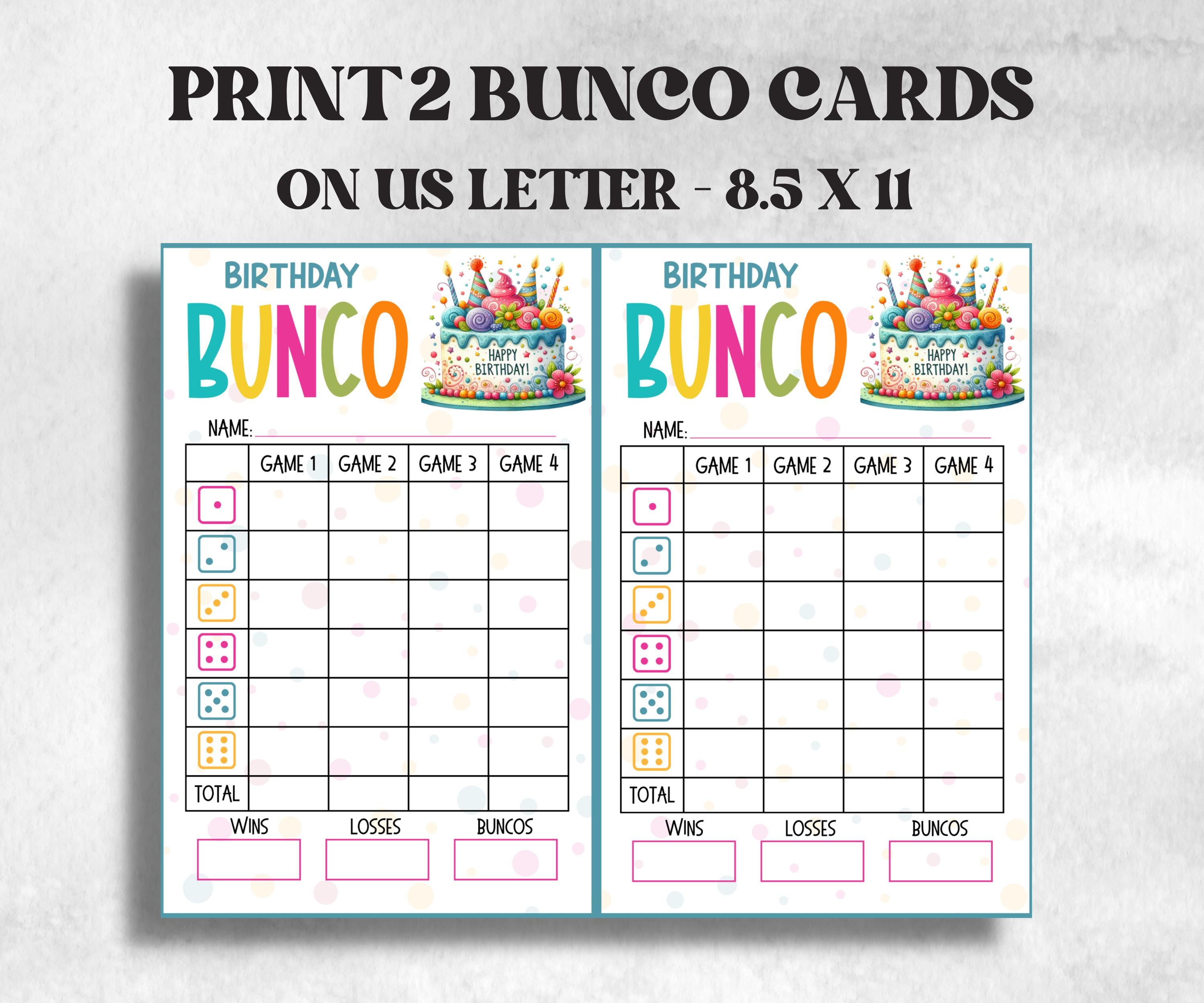 Happy Birthday Bunco, Birthday Party ideas, Printable Party Favors, Score Sheet, Ghost player, Tally Sheets, Birthday Gift, Family reunion- -TheHustlingCatLady-Party Games