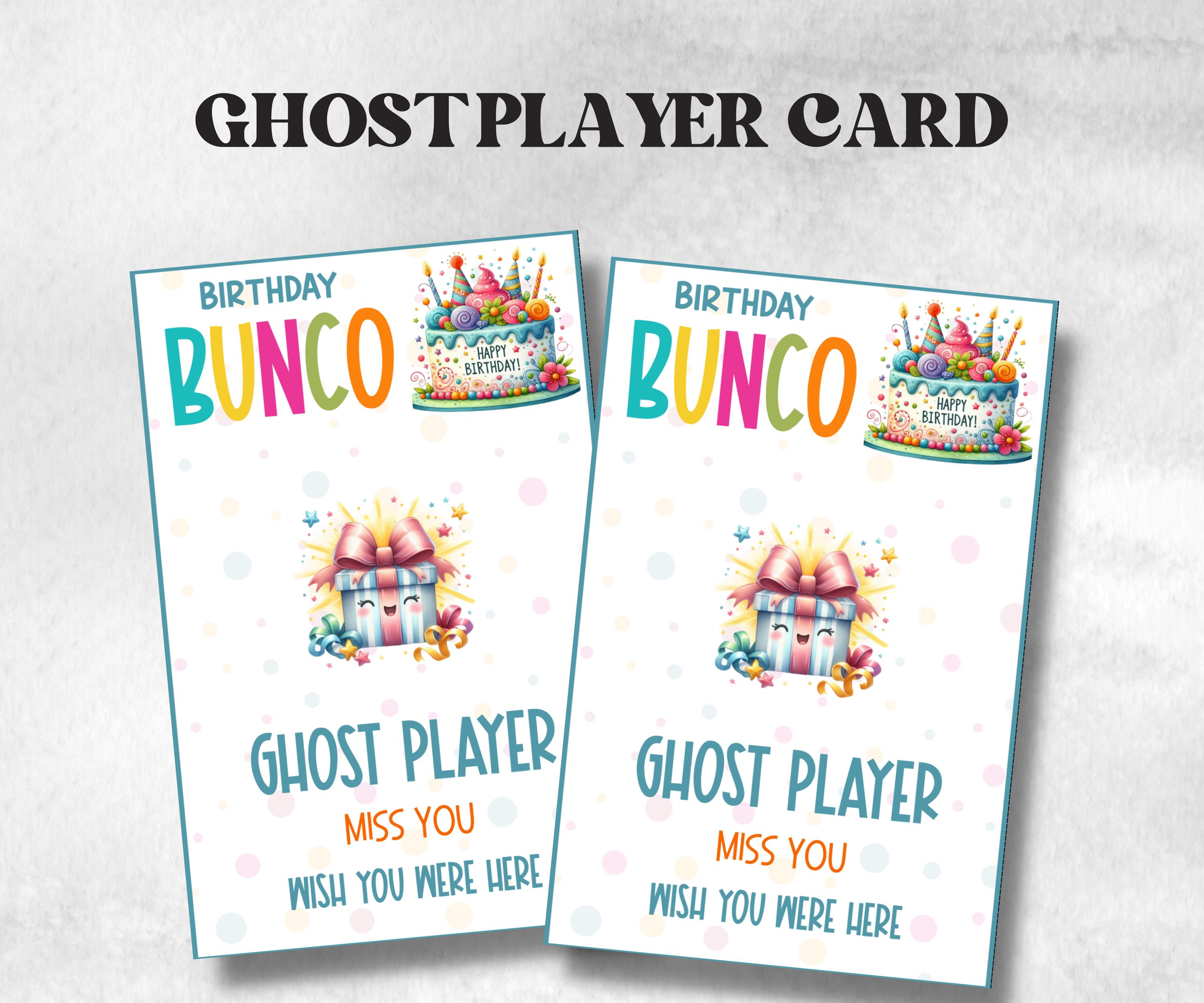 Happy Birthday Bunco, Birthday Party ideas, Printable Party Favors, Score Sheet, Ghost player, Tally Sheets, Birthday Gift, Family reunion- -TheHustlingCatLady-Party Games