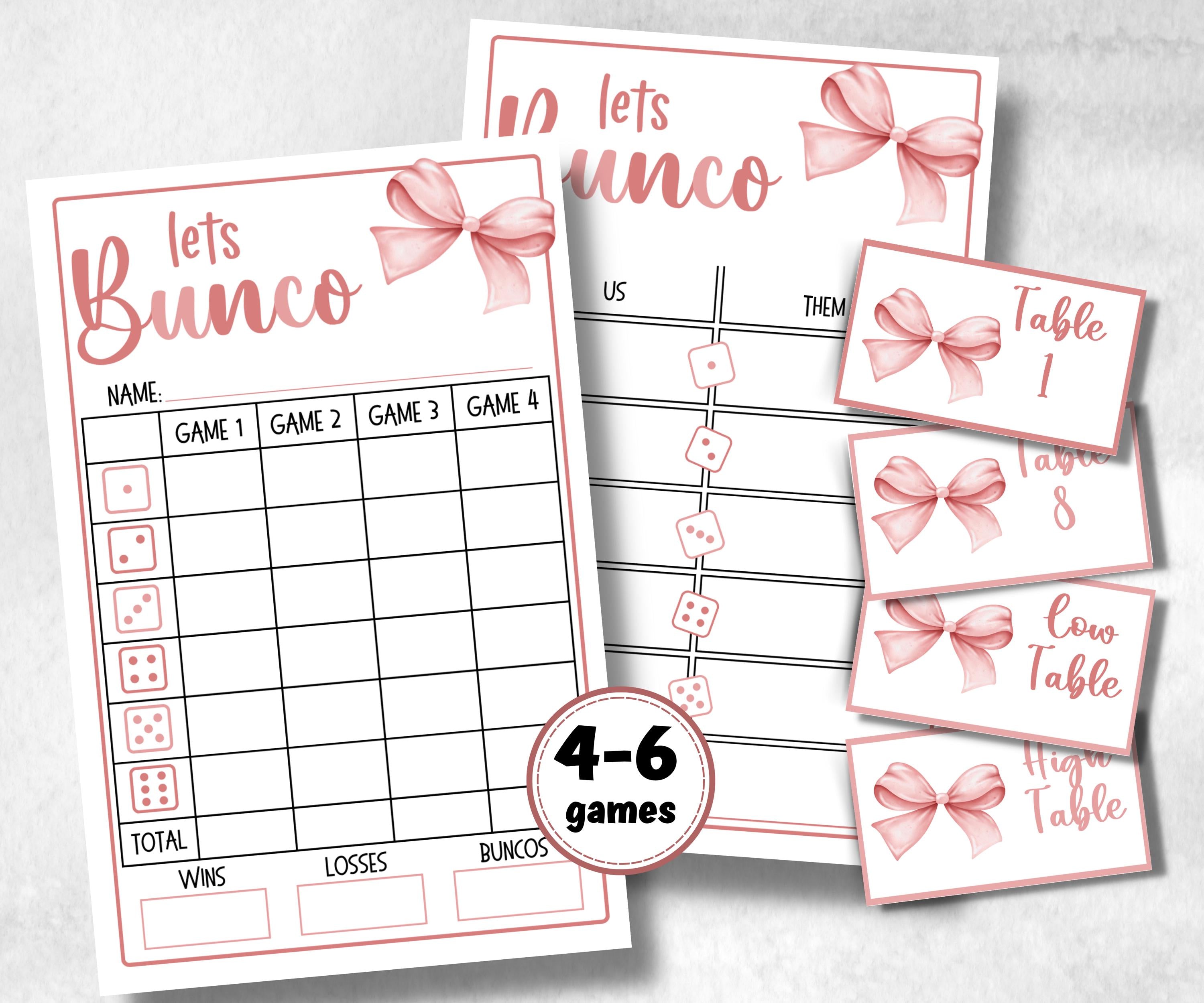 Happy Birthday Bunco, Birthday Party ideas, Printable Party Favors, Score Sheet, Ghost player, Tally Sheets, Birthday Gift, Family reunion- -TheHustlingCatLady-Party Games