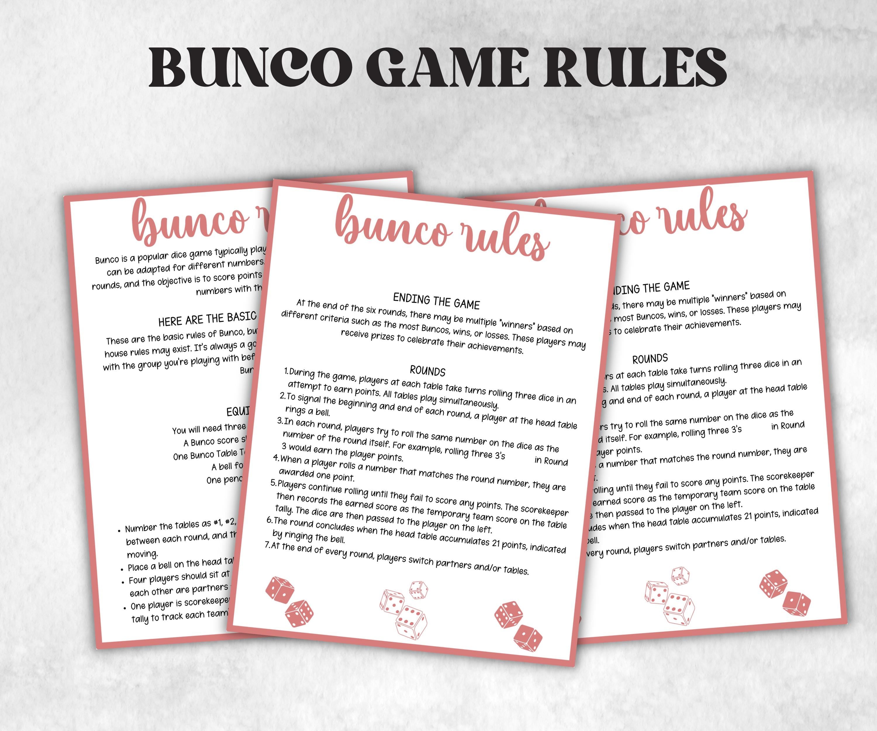 Happy Birthday Bunco, Birthday Party ideas, Printable Party Favors, Score Sheet, Ghost player, Tally Sheets, Birthday Gift, Family reunion- -TheHustlingCatLady-Party Games