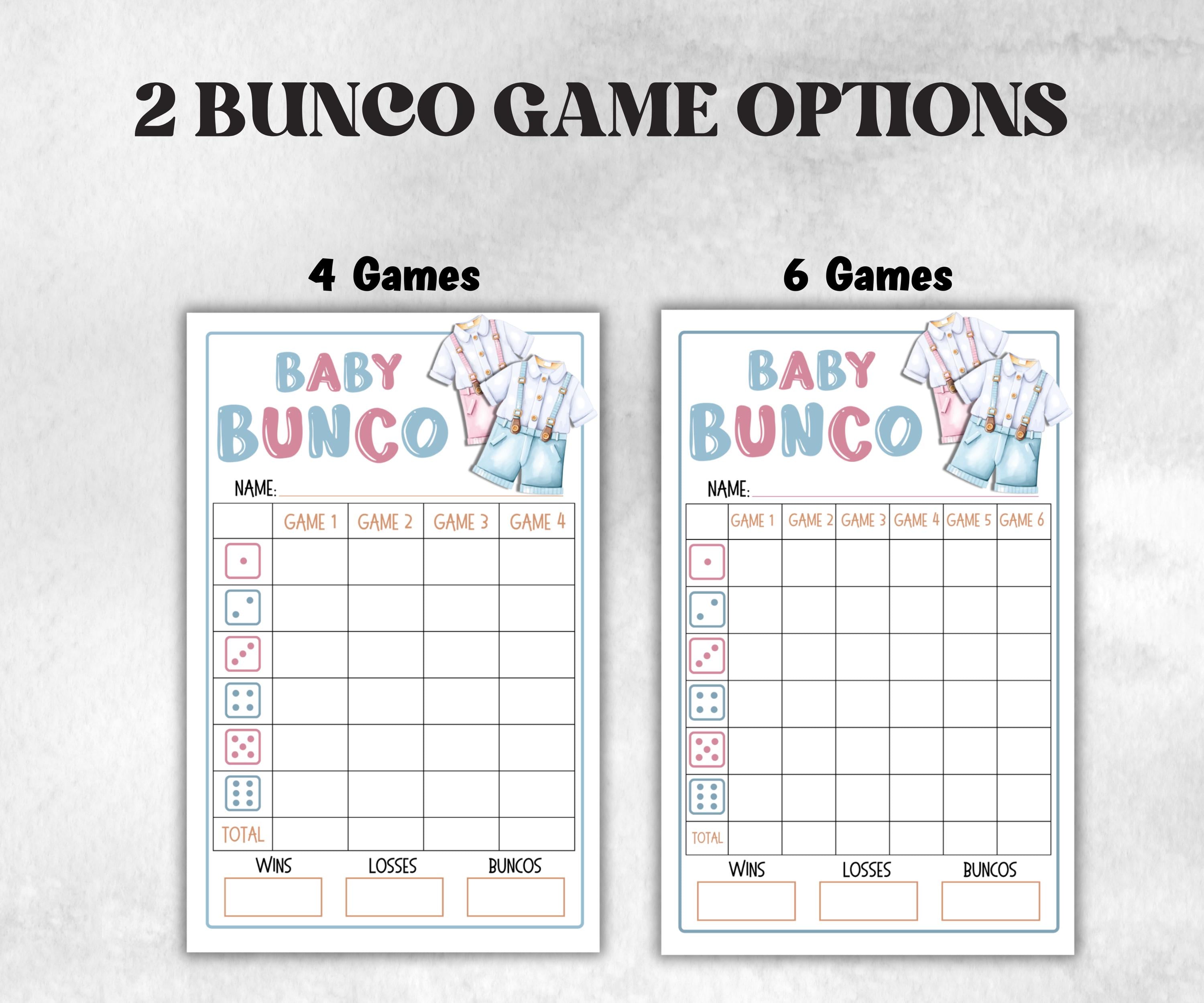 Pink and Blue Baby shower Bunco, Baby shower Party ideas, Printable Party Favors, Score Sheet, Ghost player, Tally Sheets, baby Shower Gift- -TheHustlingCatLady-Party Games