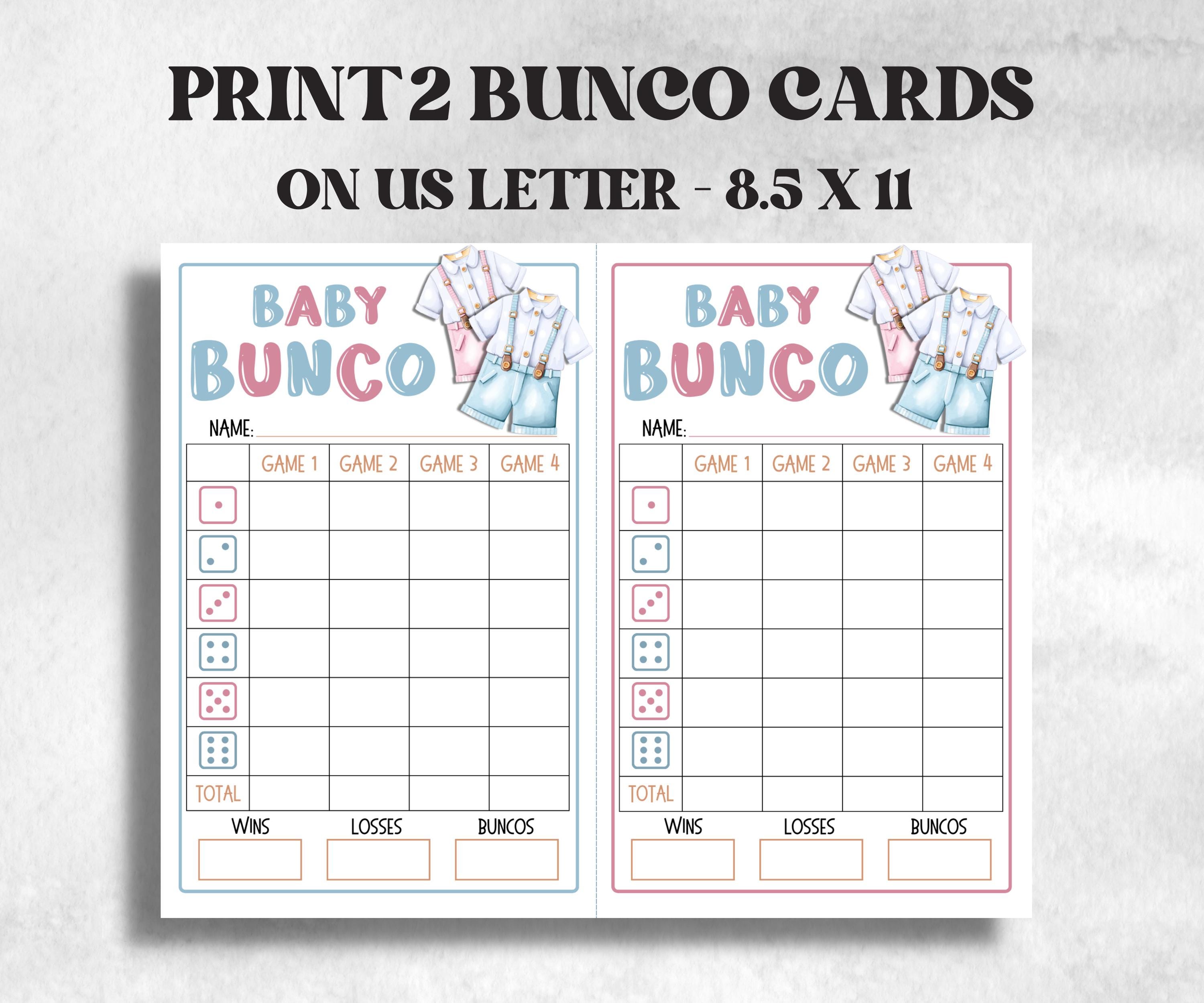 Pink and Blue Baby shower Bunco, Baby shower Party ideas, Printable Party Favors, Score Sheet, Ghost player, Tally Sheets, baby Shower Gift- -TheHustlingCatLady-Party Games