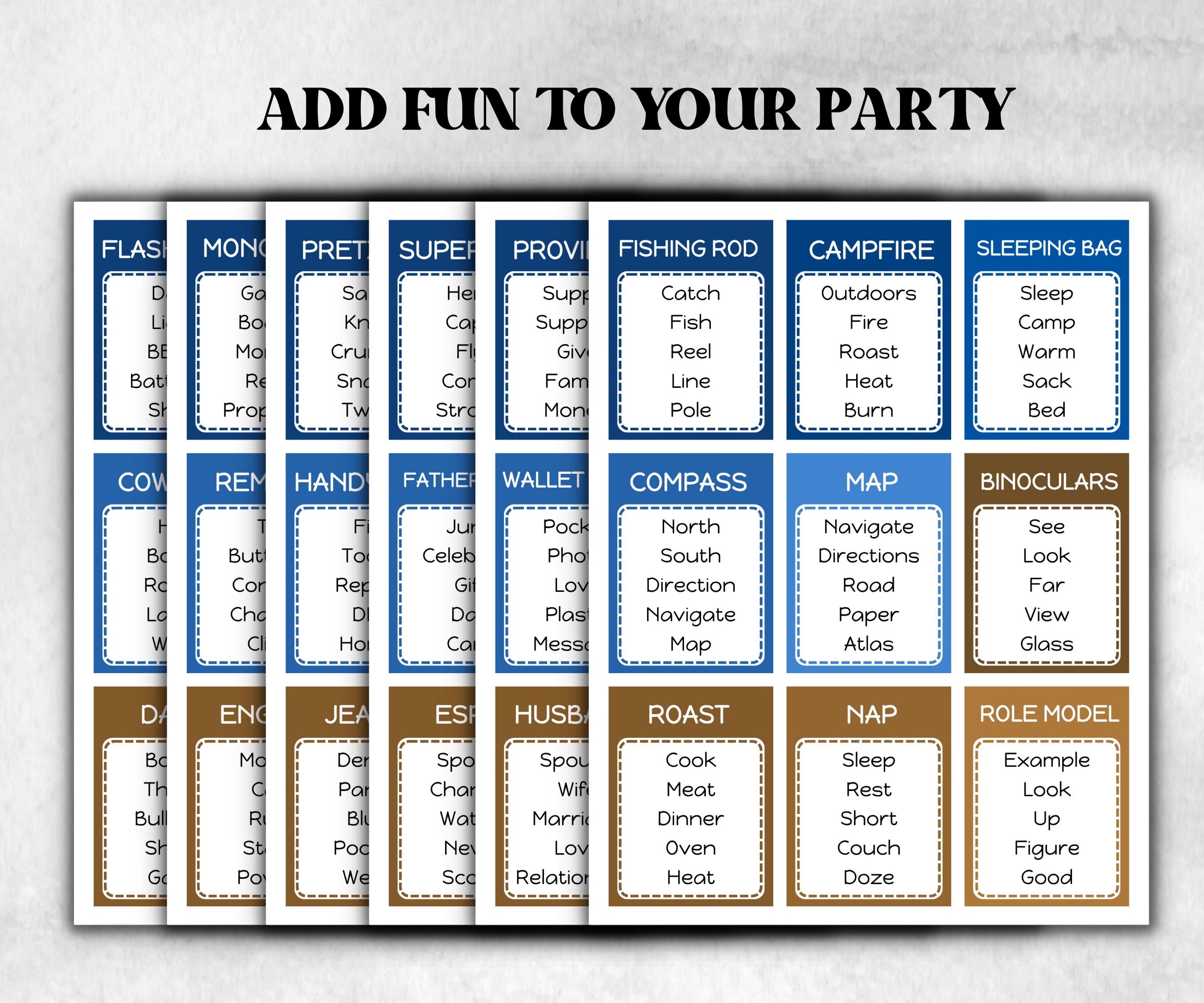 Fathers Day Taboo Activity, Funny Dad party Game, Fathers Day Gift Idea, Trivia Taboo For Dad, Family Game Night, Forbidden Word celebration-Mother's/Father'sDay -TheHustlingCatLady-Party Games