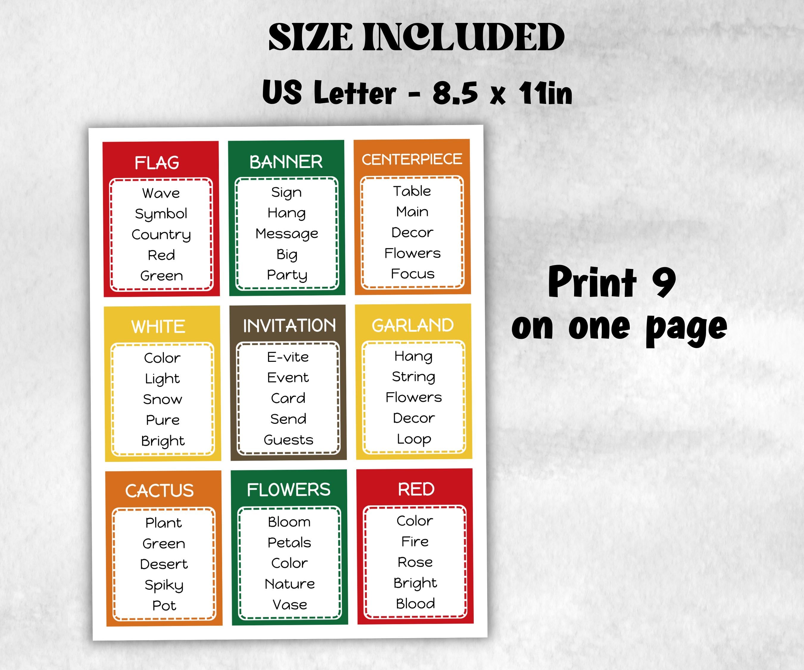 Cinco De Mayo Party Taboo Game, Mexican Kids and Adults Party, Mexican Fiesta Fun, Family Game Night, Summer Fiesta, BBQ party, Pool Party-Holidays -TheHustlingCatLady-Party Games