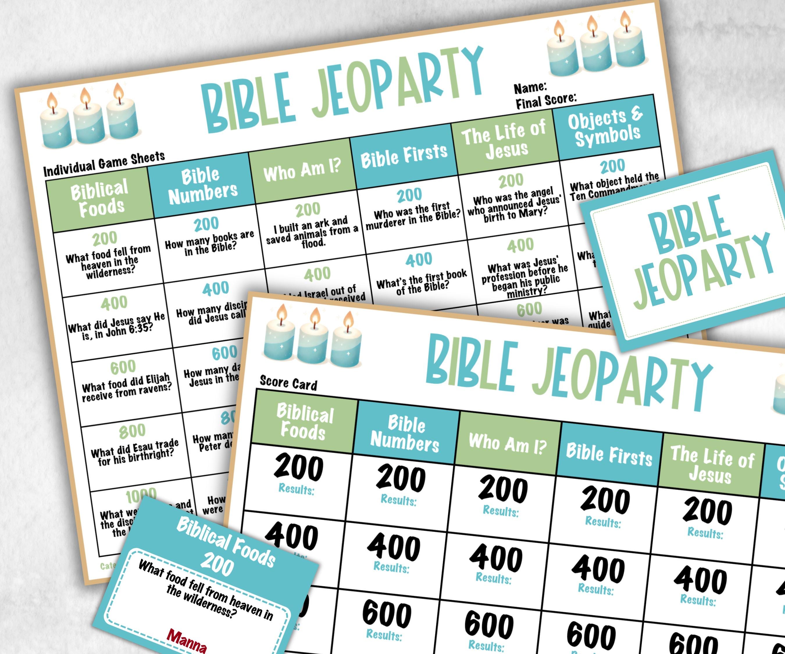 Group Bible Retreat game, Christian Bible Study game, Bible Jeoparty Sunday School, Youth Group, Womens Ministry, Printable kids adults game-Christmas -TheHustlingCatLady-Party Games