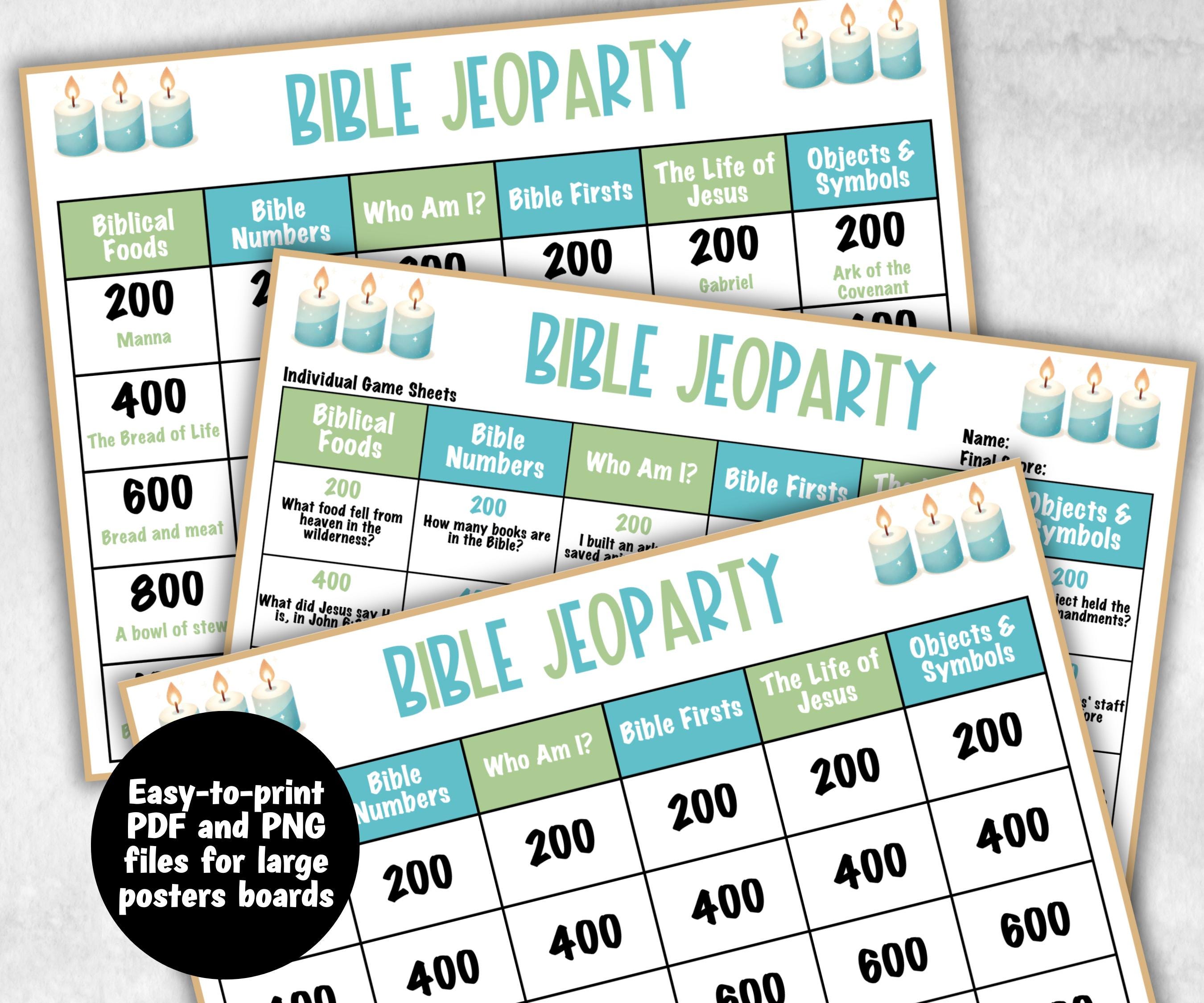 Group Bible Retreat game, Christian Bible Study game, Bible Jeoparty Sunday School, Youth Group, Womens Ministry, Printable kids adults game-Christmas -TheHustlingCatLady-Party Games