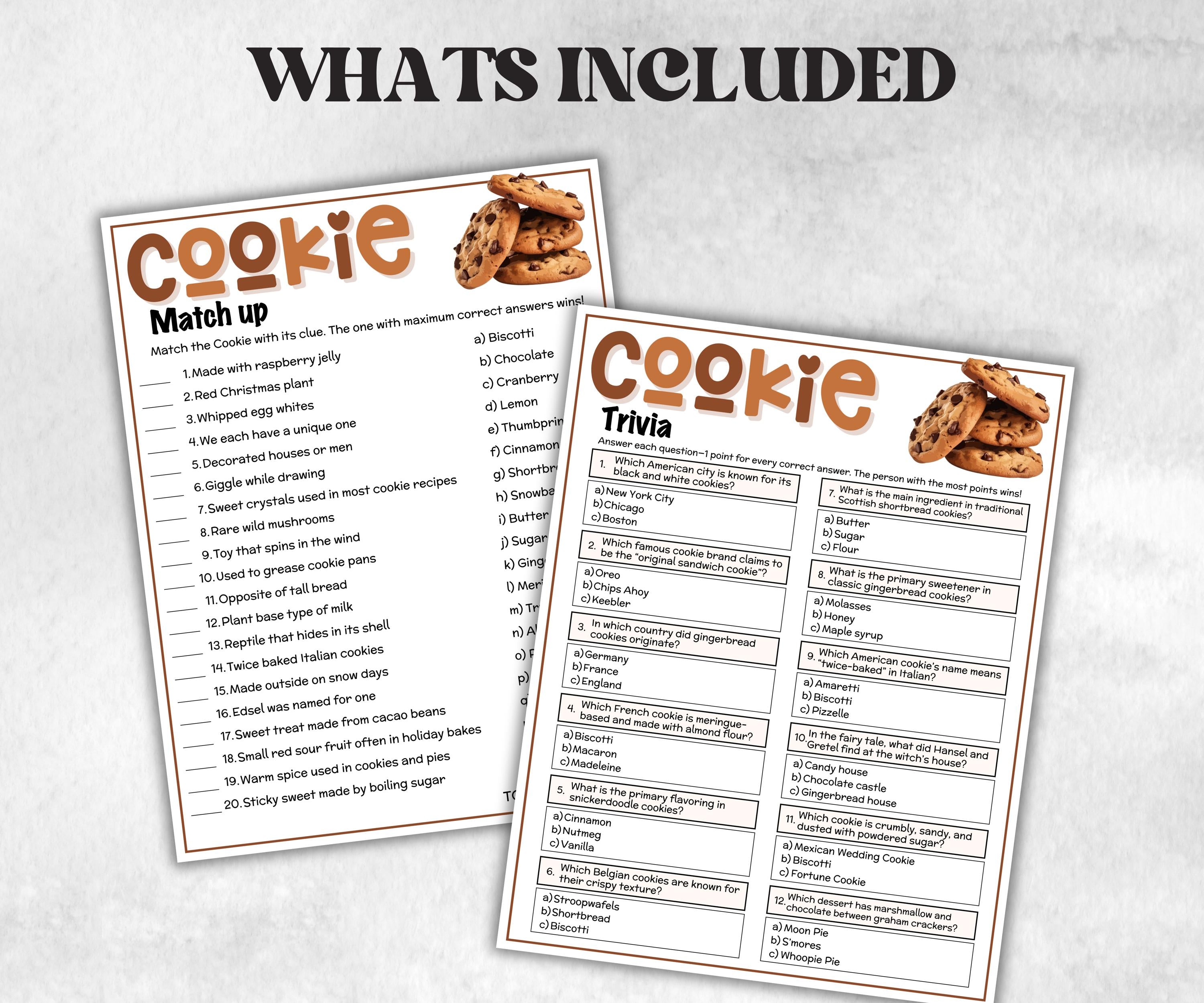 Printable Cookie Game Bundle, Pass the Prize, Friendsmas Cookie Valentine Party Game, Cookie Trivia, Cookie Matchup Game, Church xmas game,-Christmas -TheHustlingCatLady-Party Games