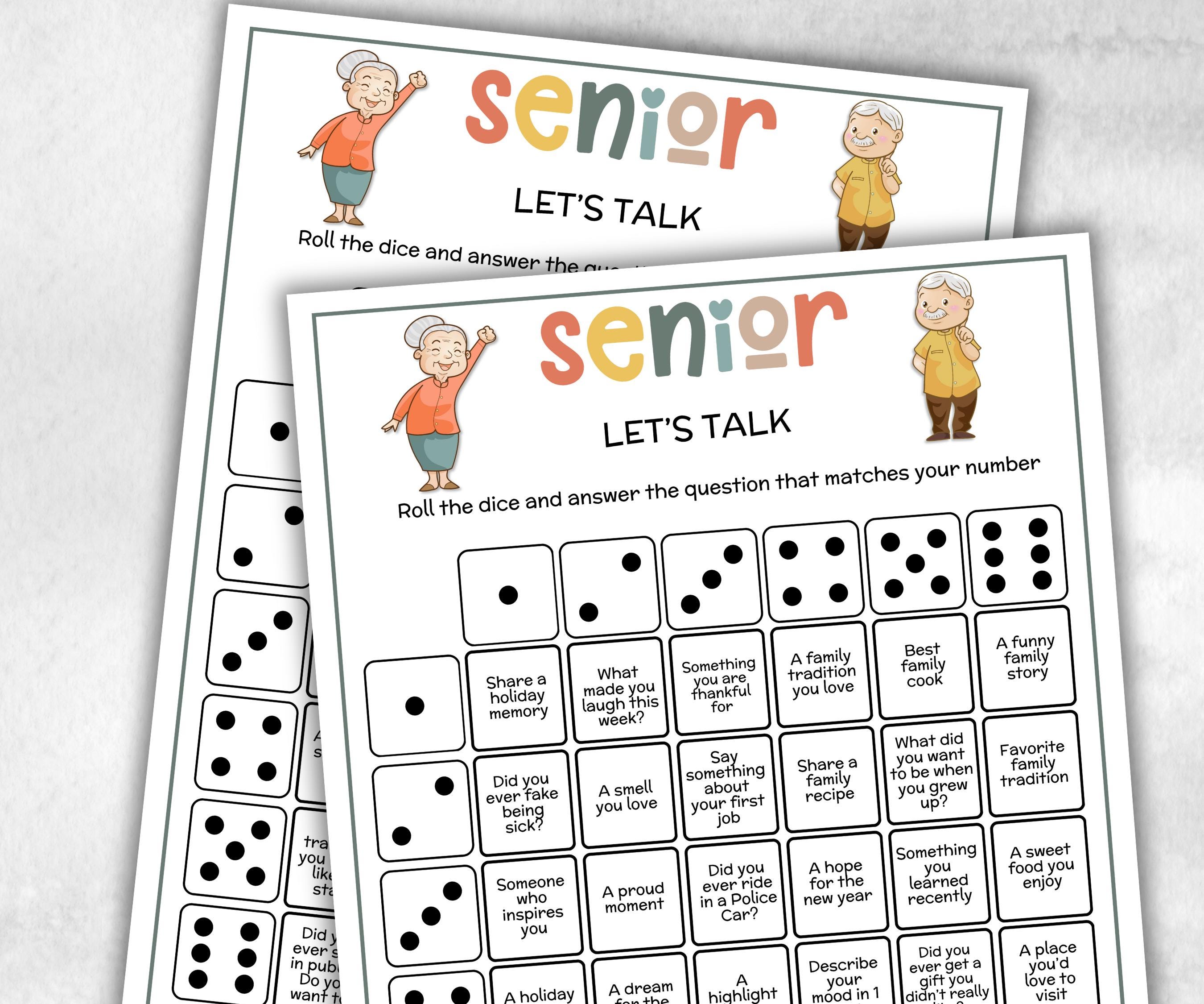 Senior Let's Talk game, Family Game Night, Dementia Activity, Retirement Games, Senior Citizens, Nursing Home Game, Senior Living Party game-Holidays -TheHustlingCatLady-Party Games