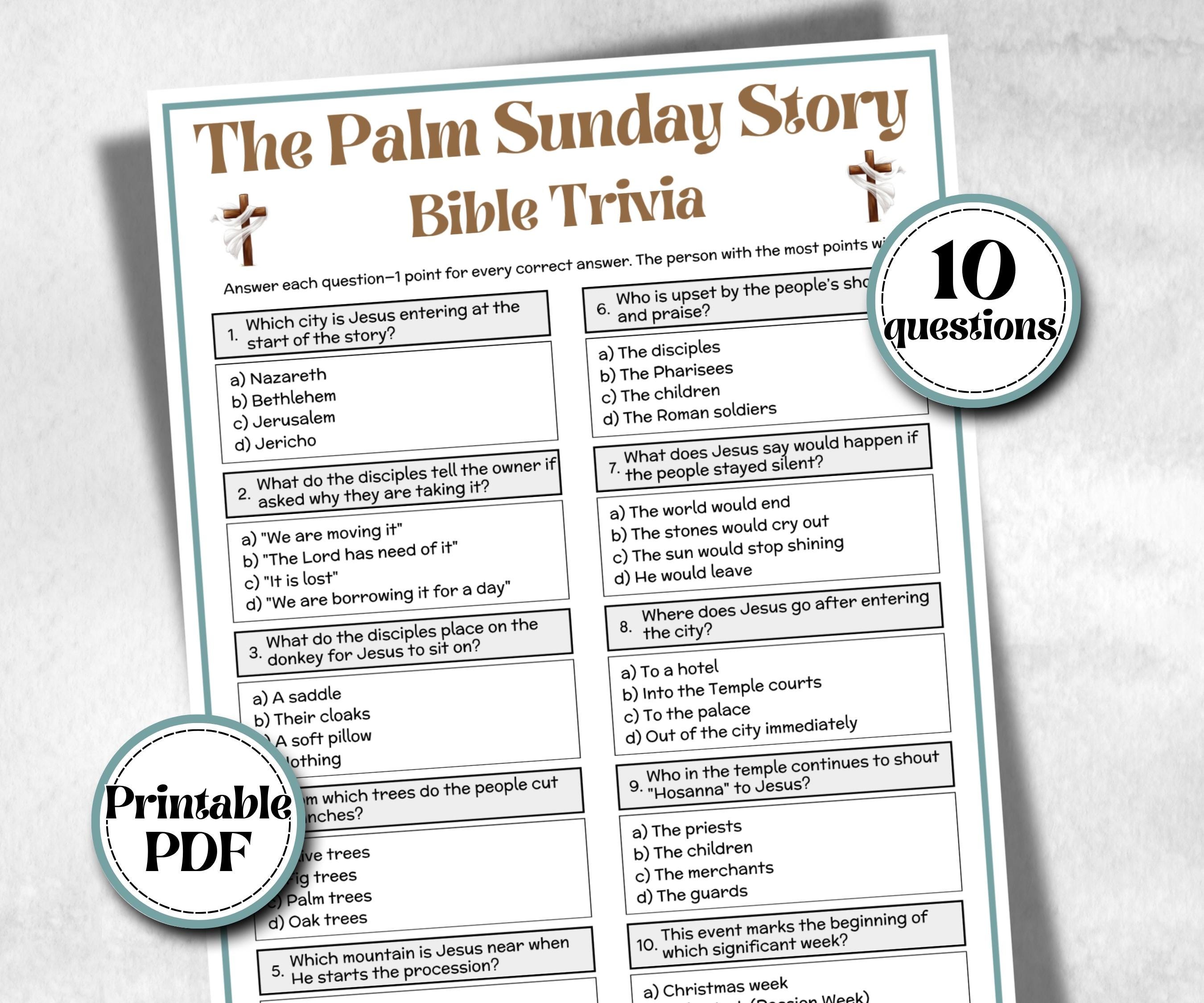 The Palm Sunday story - Bible Trivia