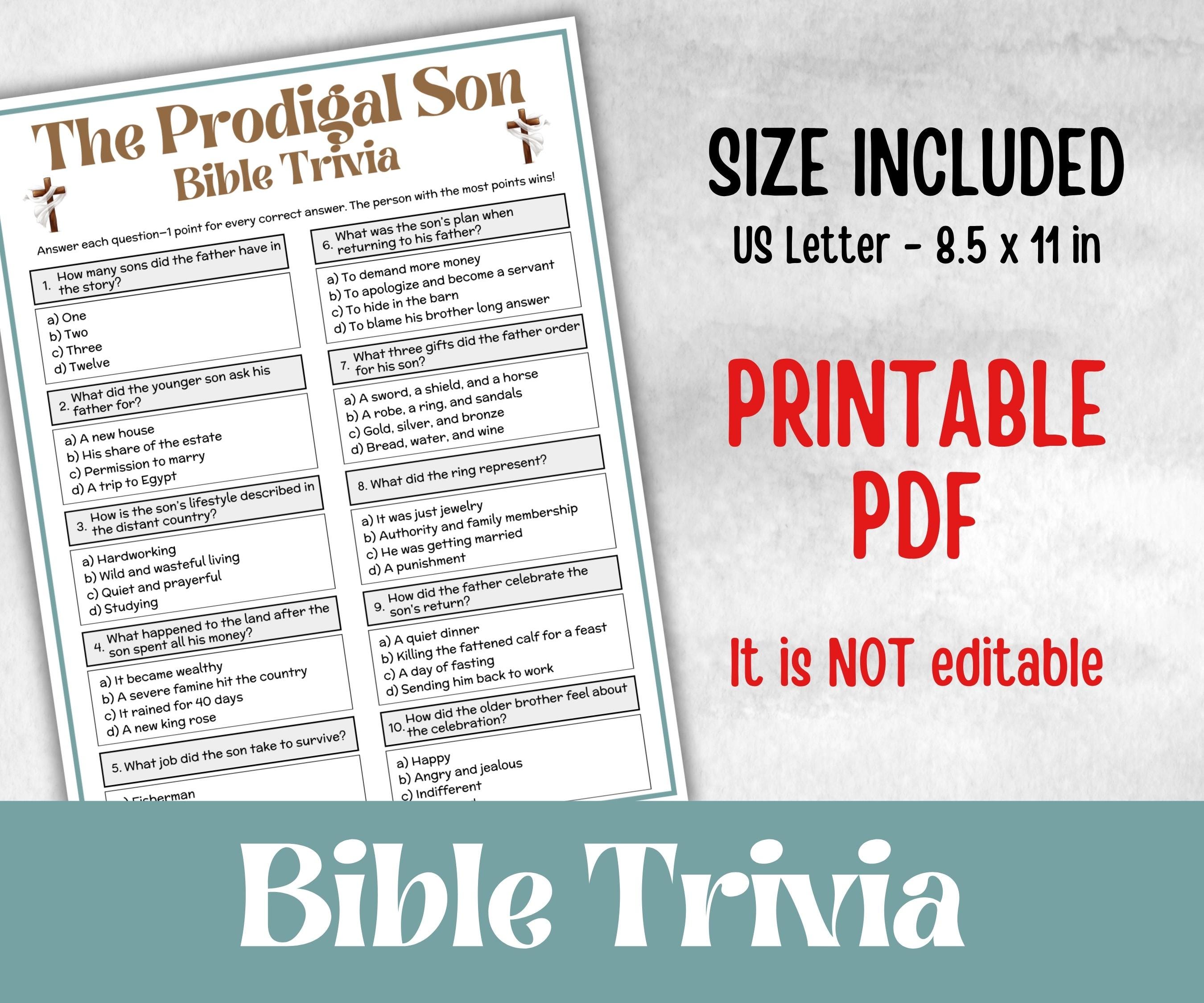 Bible The Prodigal Son Trivia