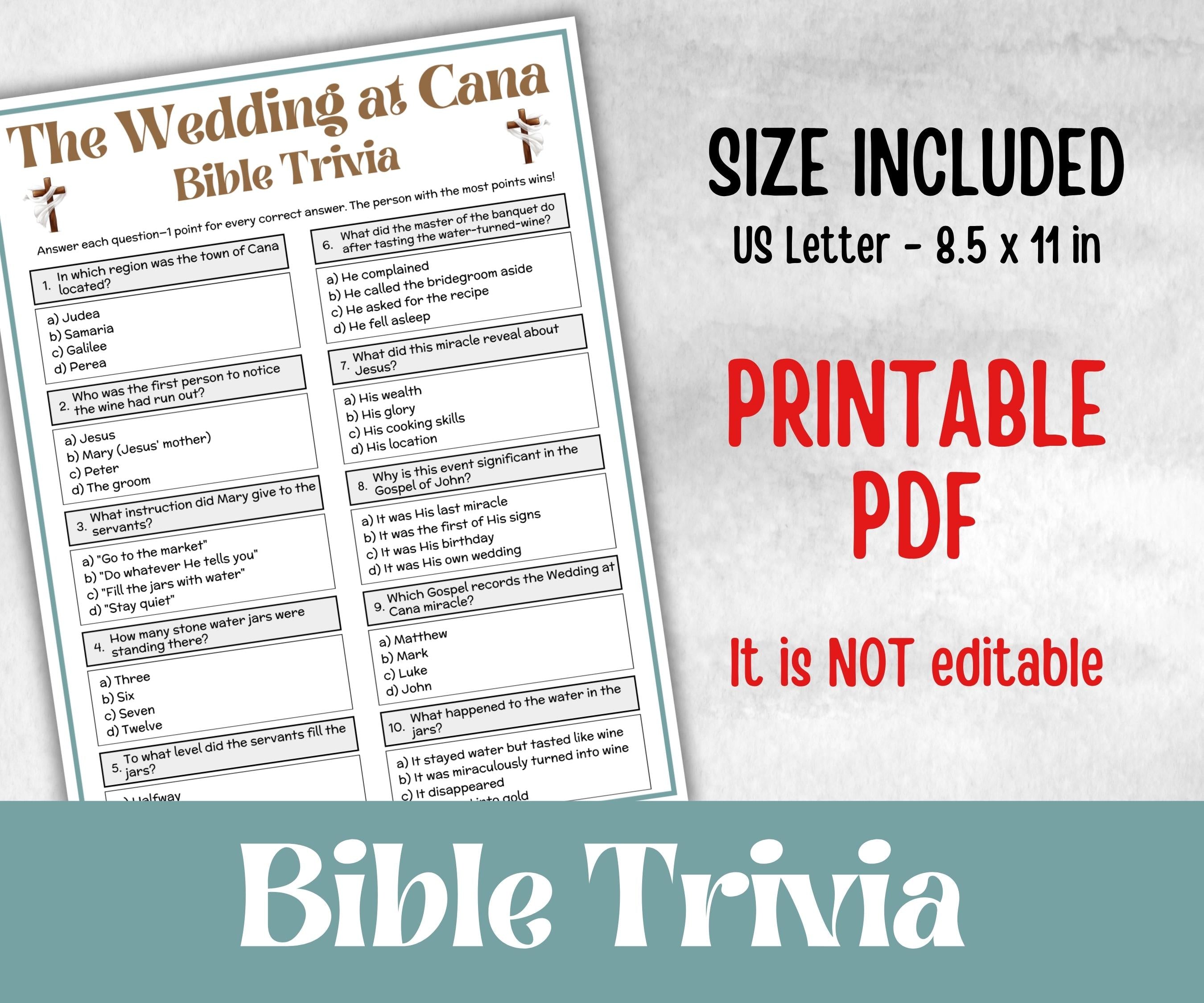 The Wedding at Cana Trivia