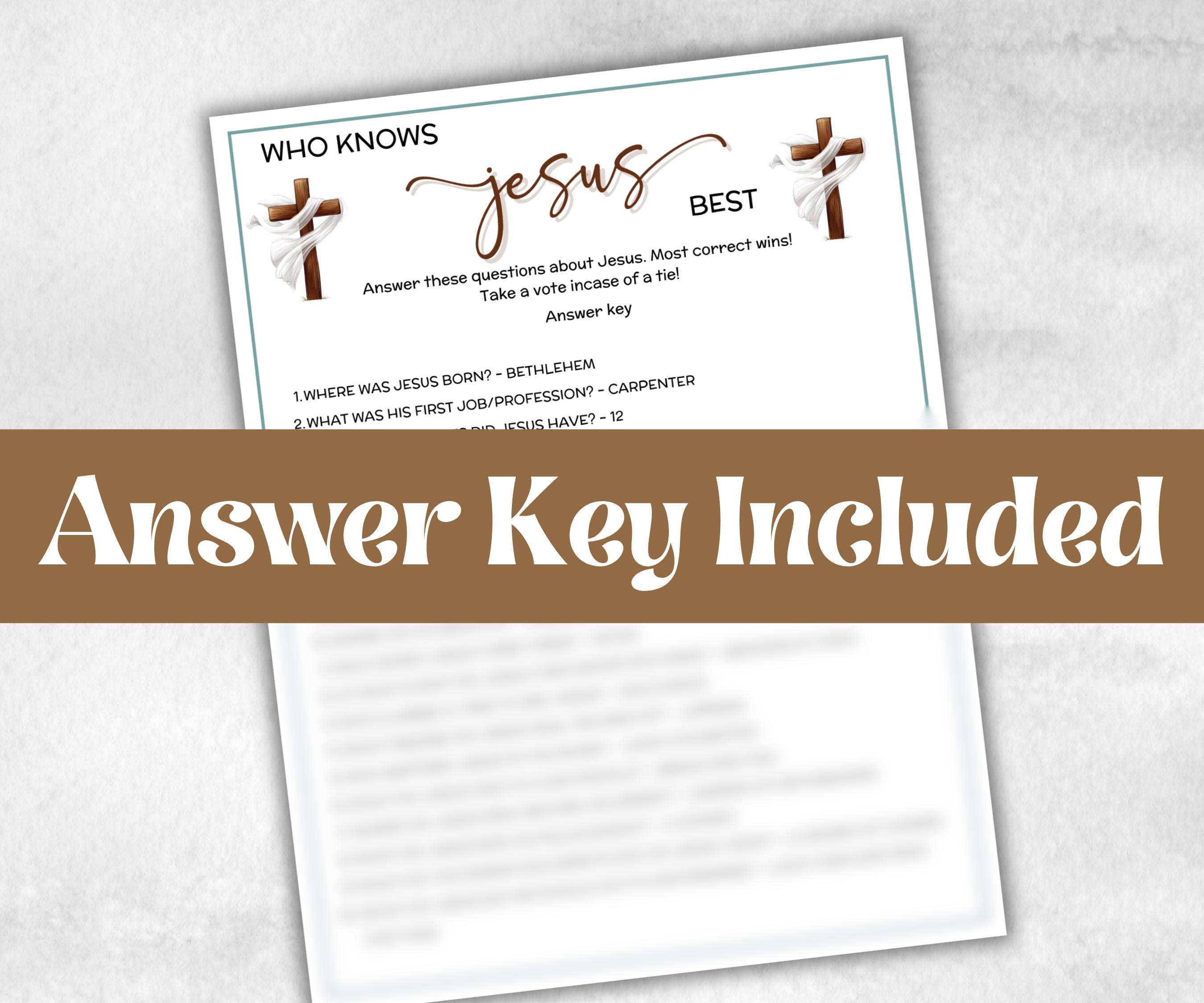 Who knows Jesus Best, mix and mingle, family reunion, team building, teen church game, Christian Icebreaker, catholic event, fun Bible Study