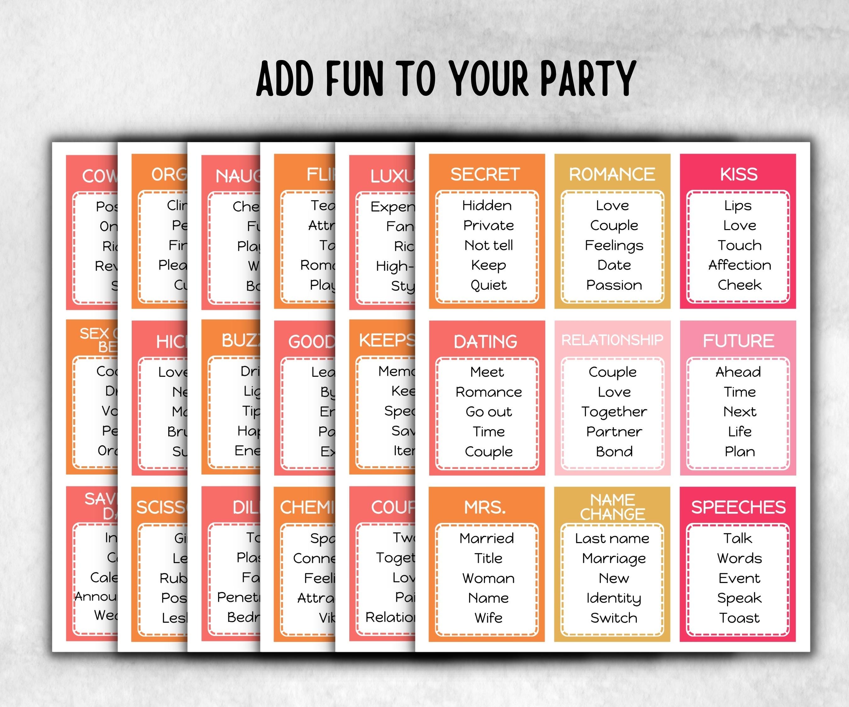 Bachelorette Forbidden Words, Pastel Shower Game, Spring Ladies Brunch, Dirty PJ Hens, Bridal Shower, Dont say it, Hen Do, Dirty Minds, x