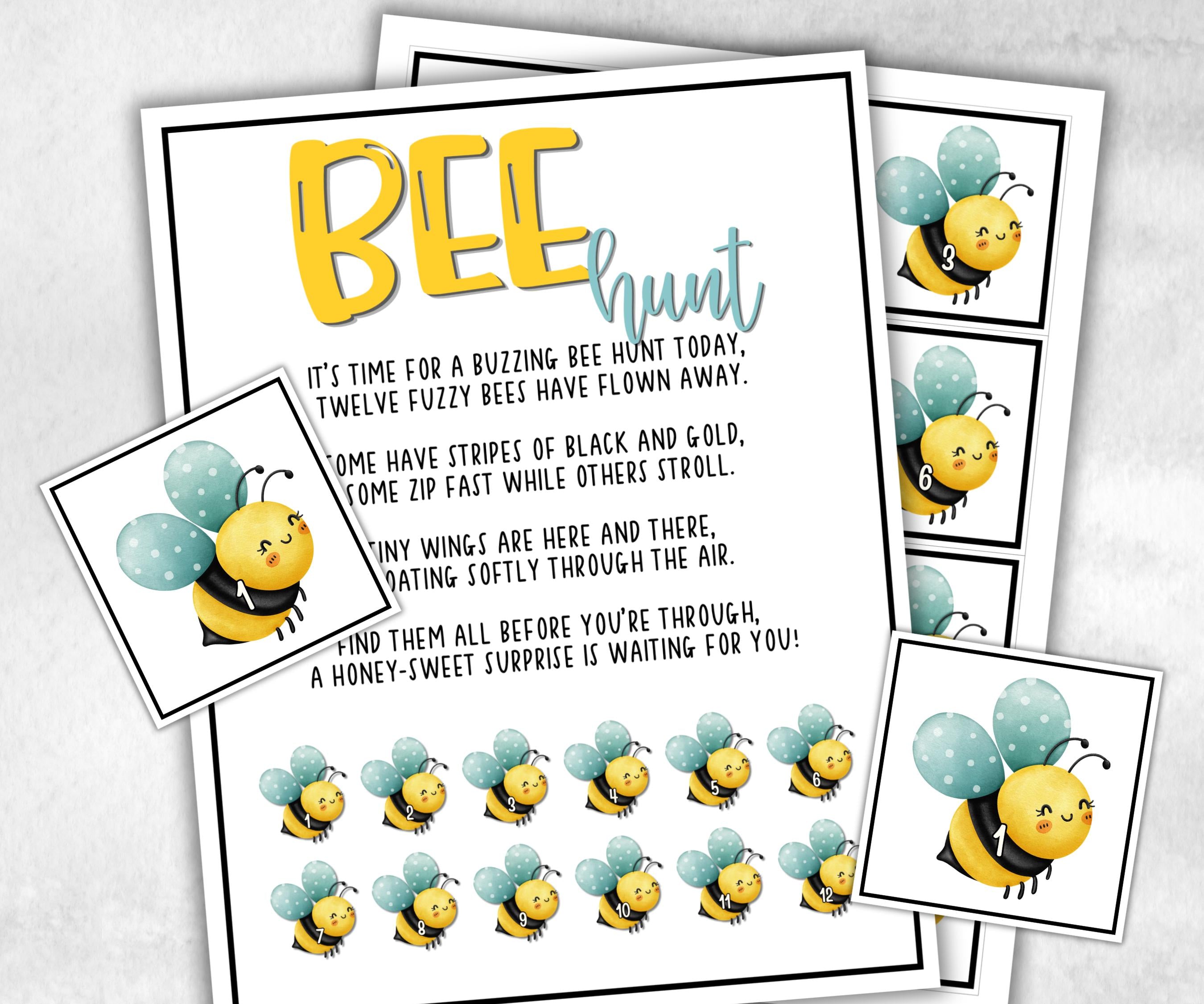 Bee Scavenger Hunt for kids, backyard hunt, themed birthday, tea party, spring yard games, garden party icebreaker idea, Teacher Resources