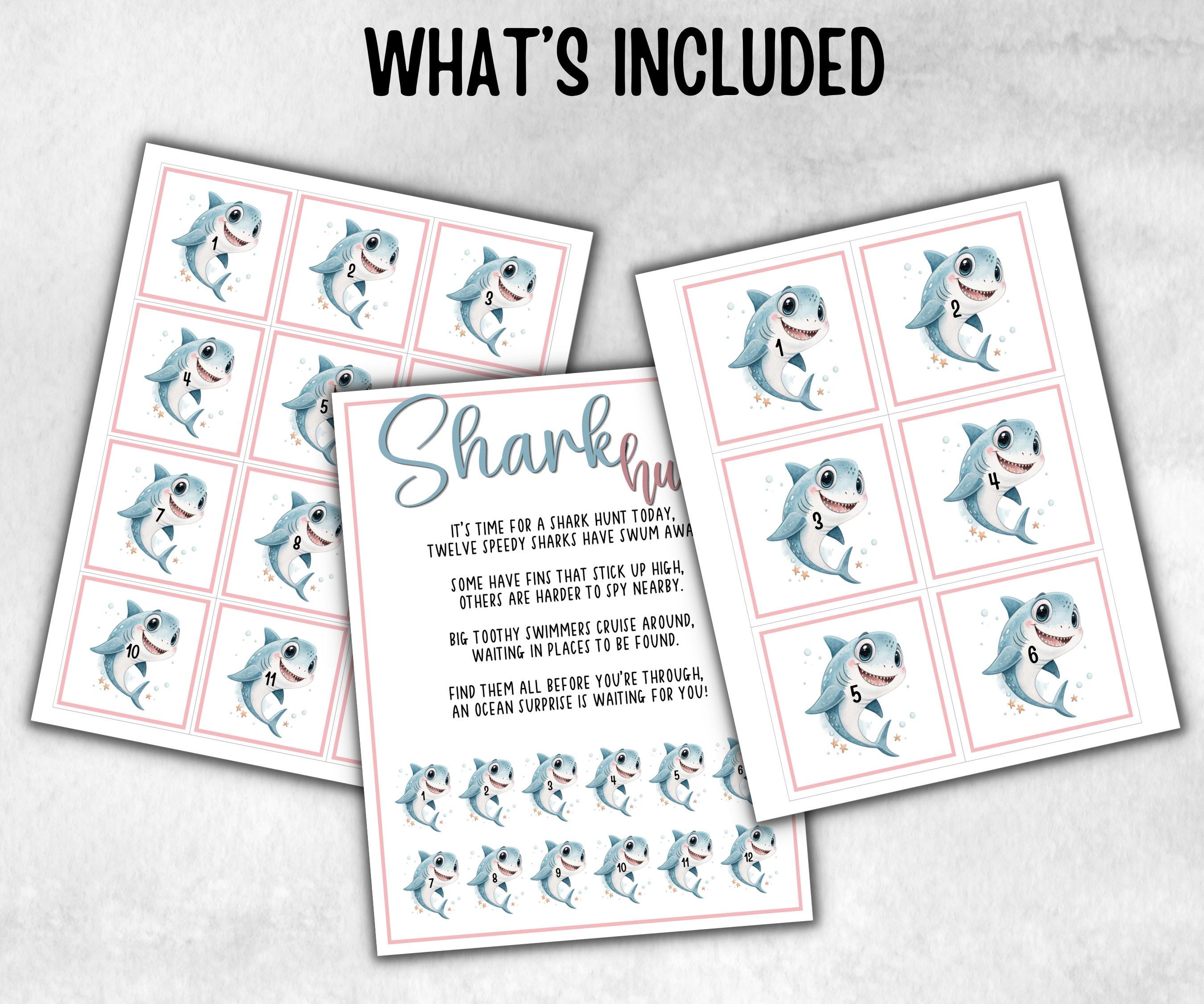 Shark Scavenger Hunt for kids, Ocean themed birthday, tea party, spring yard games, icebreaker idea, Beach Pool Party activity, Shark week
