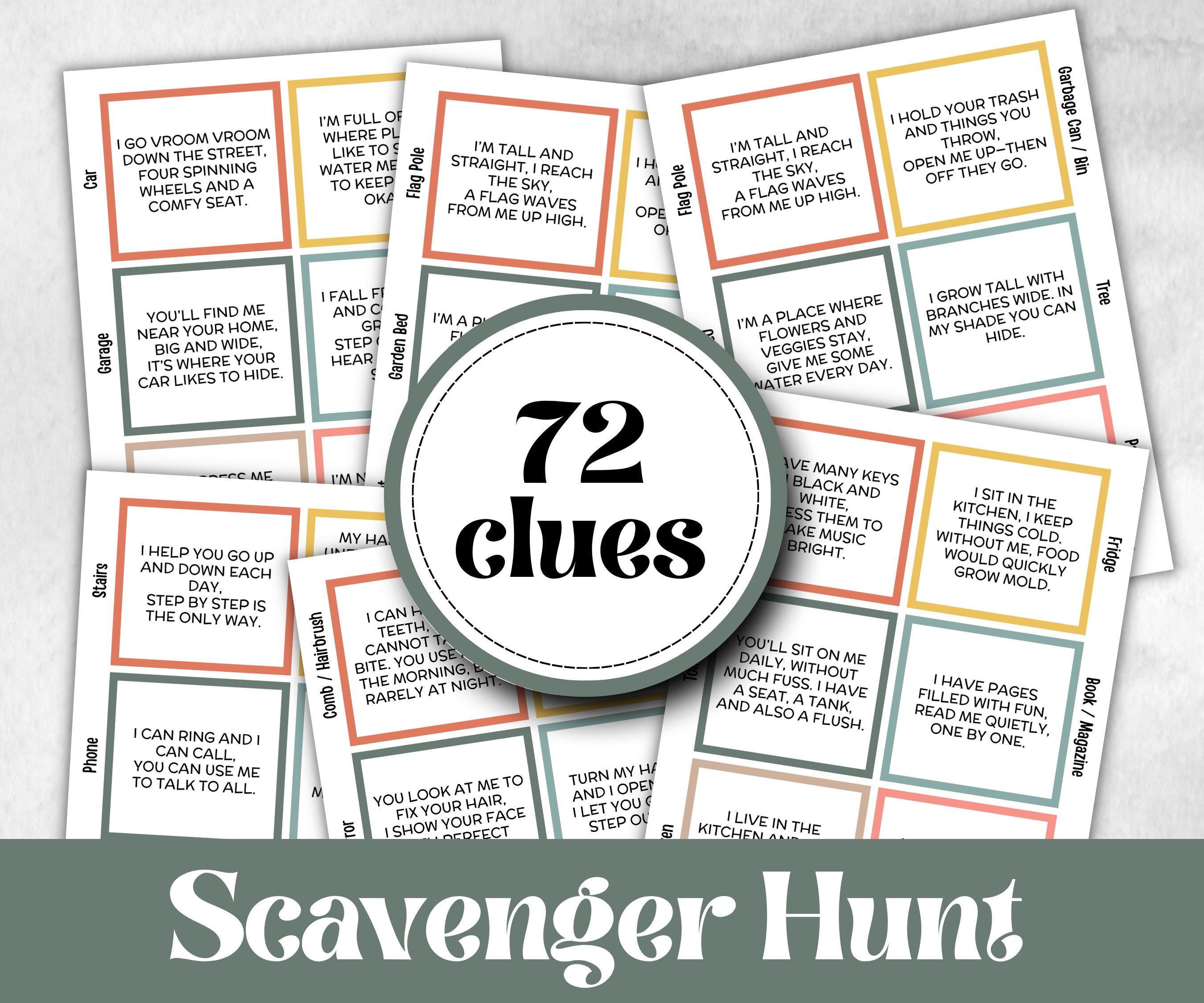 Senior Living Indoor Outdoor Scavenger Hunt, Birthday game for senior citizens, milestone birthday gift, treasure hunt, fun retirement,