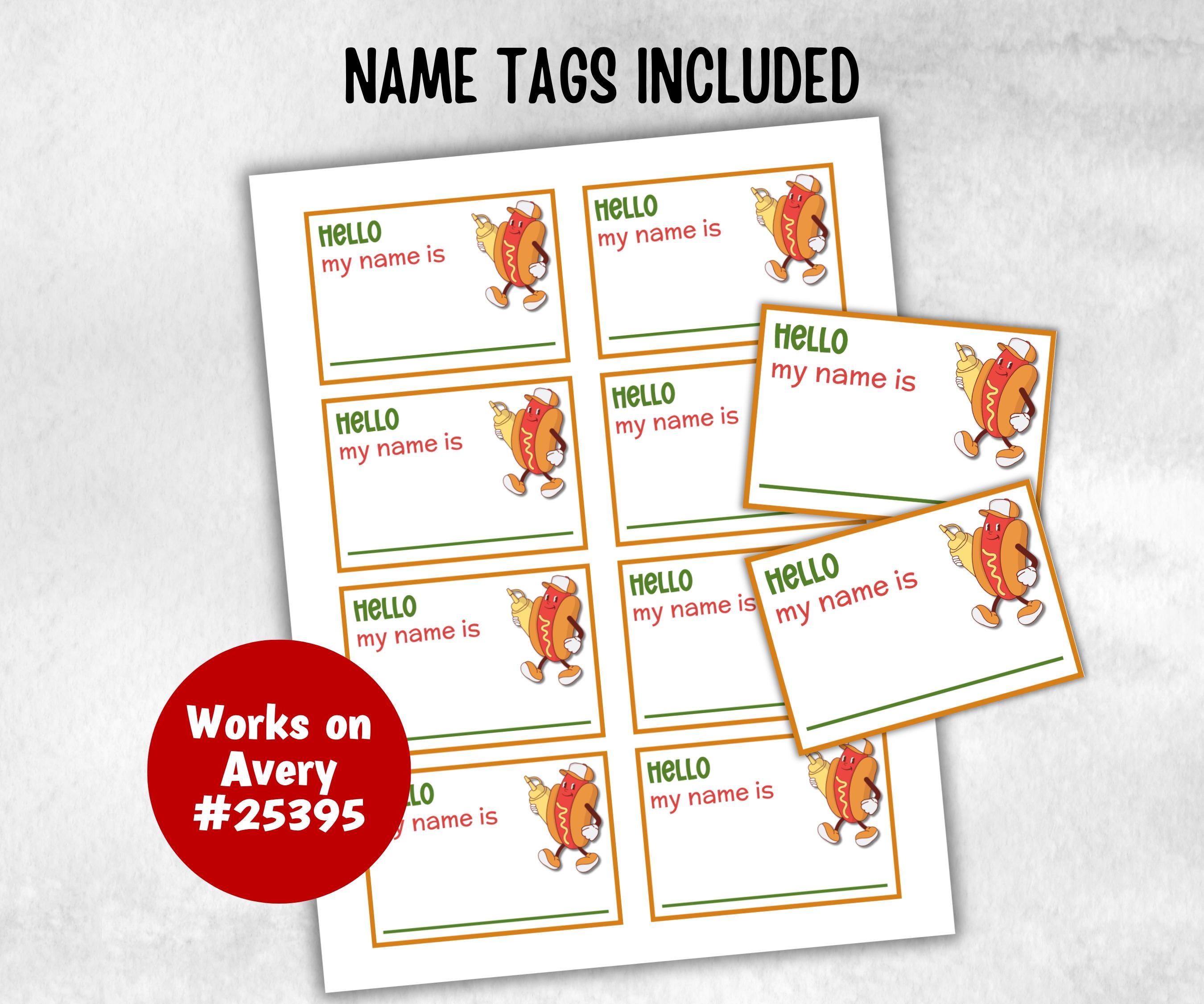 What is your Hot dog name, Name board sign, Name tags, fourth of july, church mix and mingle, summer BBQ, family reunion party, backyard