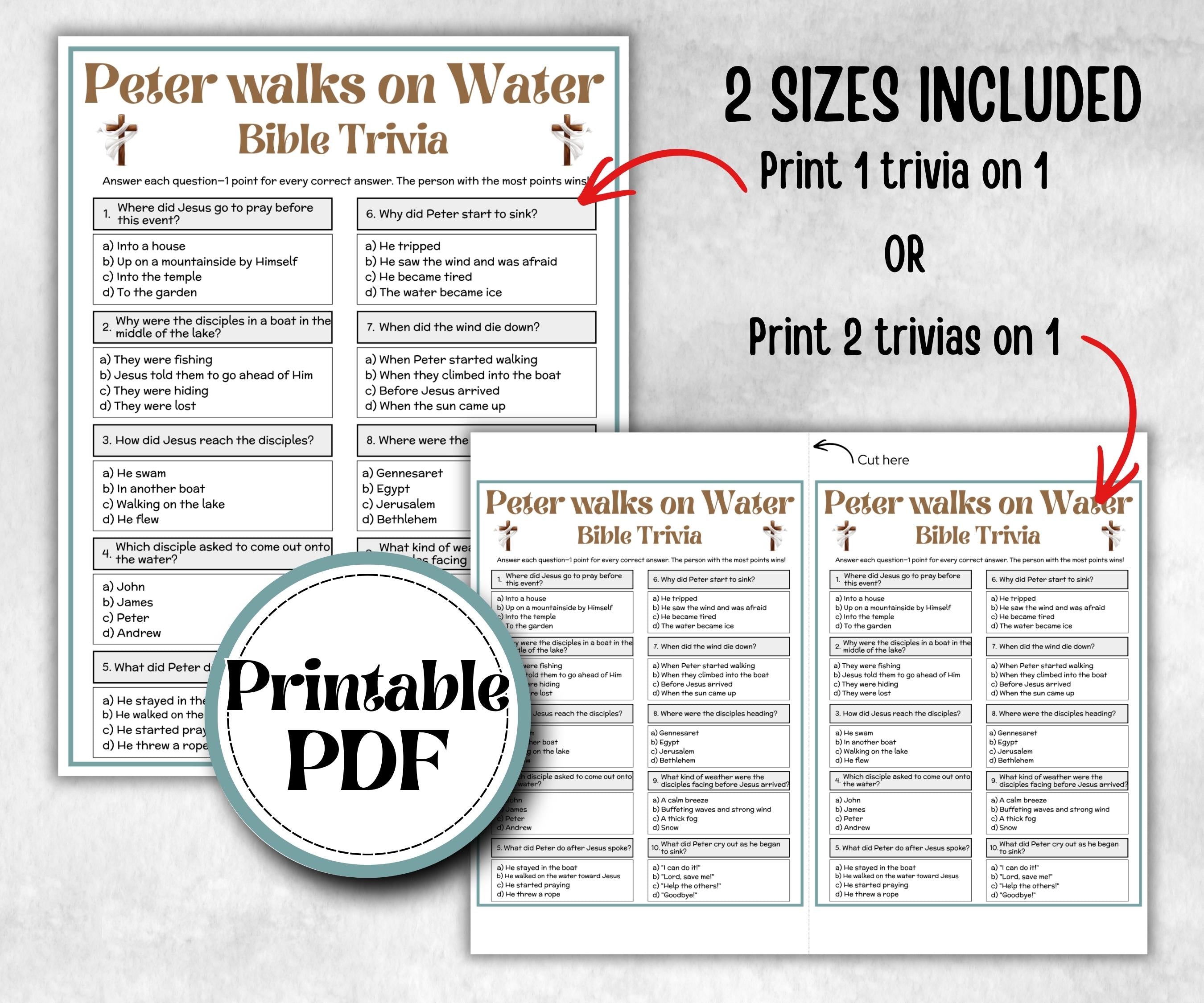 Bible - Peter walks on water trivia