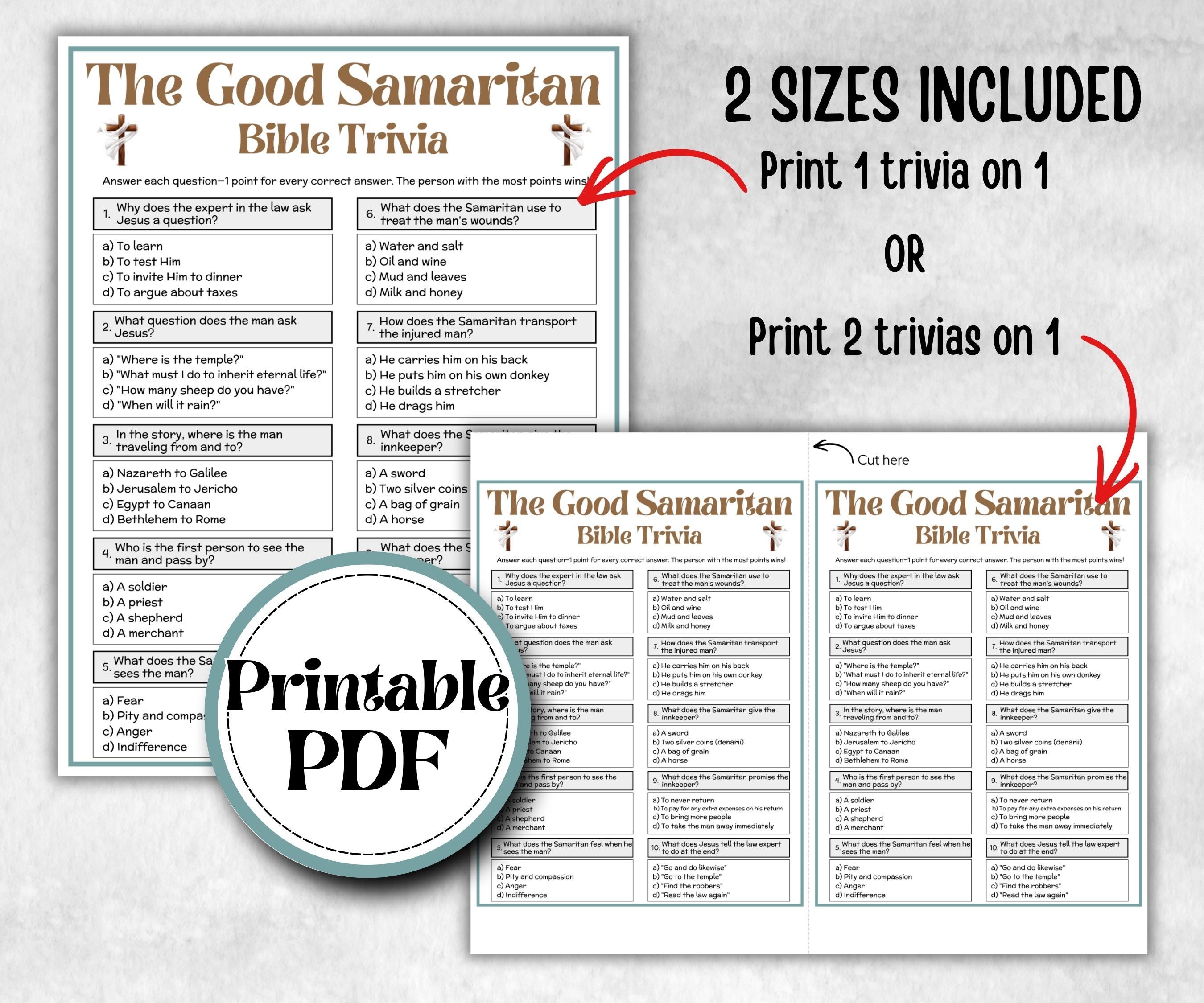 Bible - The Good Samaritan Trivia