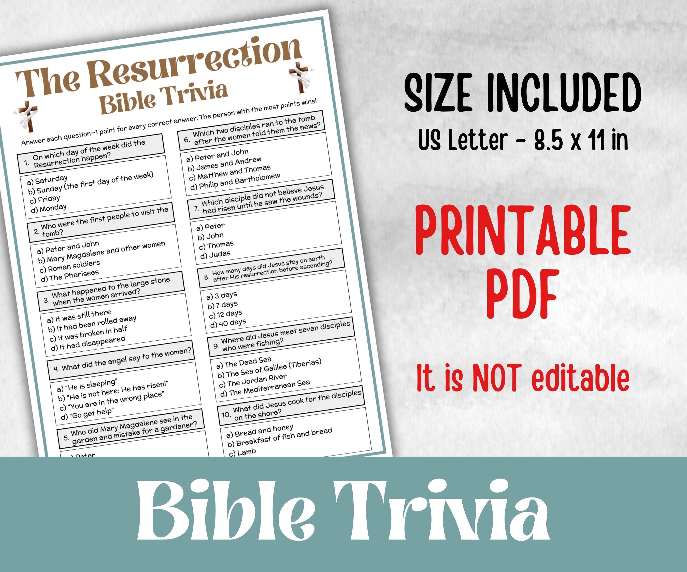 Bible The Resurrection Trivia