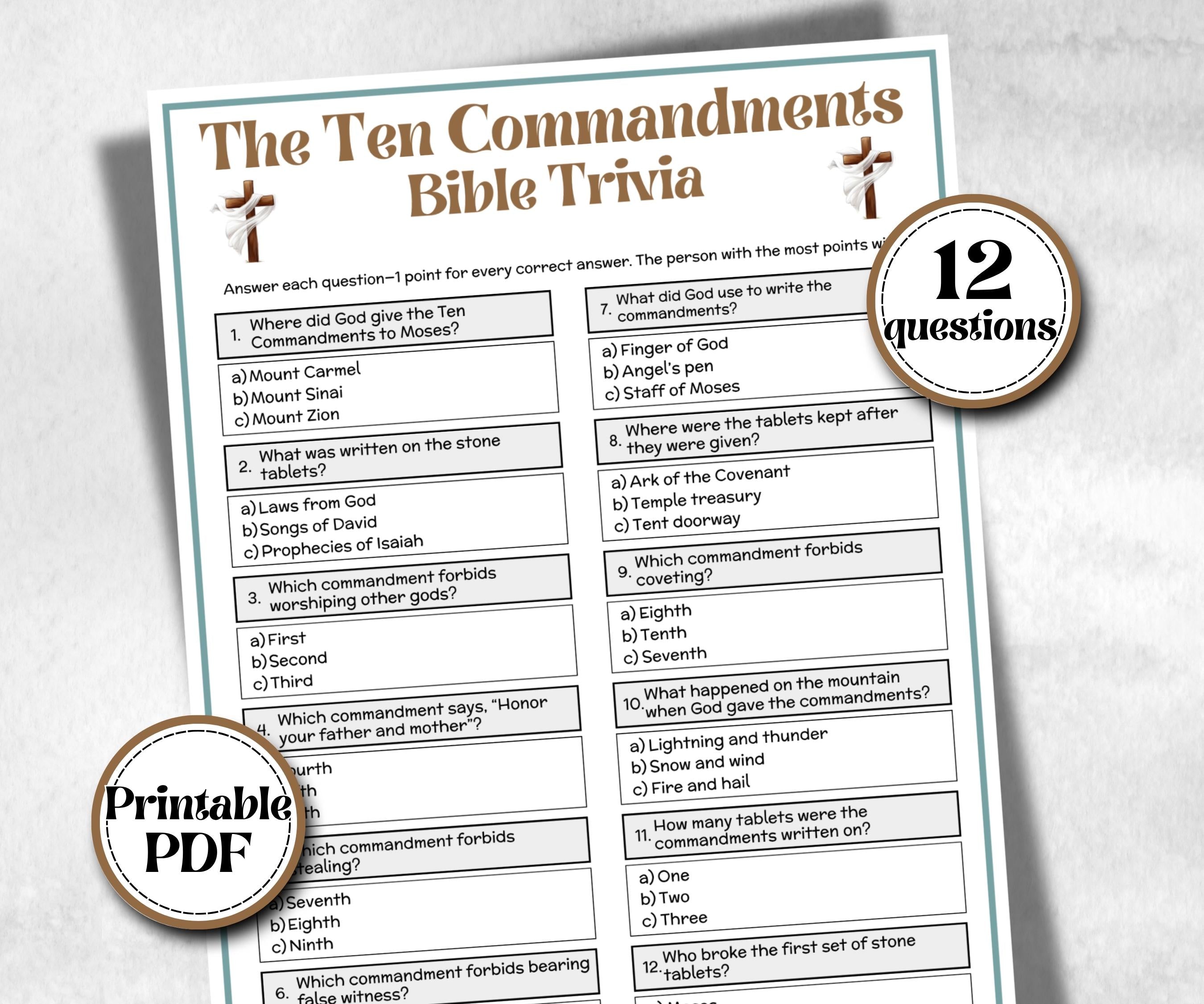 The Ten Commandments - Bible Trivia