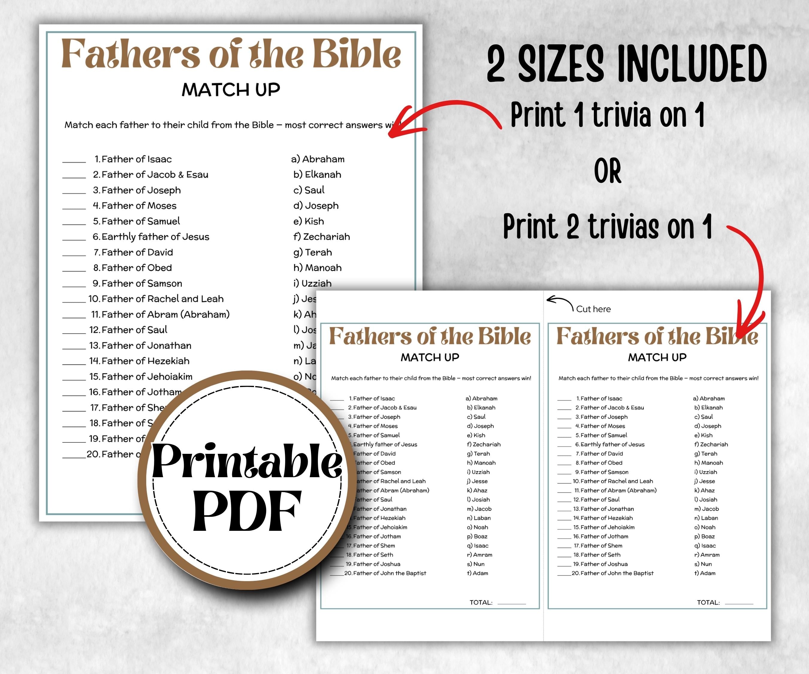 Iconic Bible Duos Trivia, Sunday School, Bible Study riddles, Holiday Party Games, Bible Camp, womens retreat group, preschool curriculum
