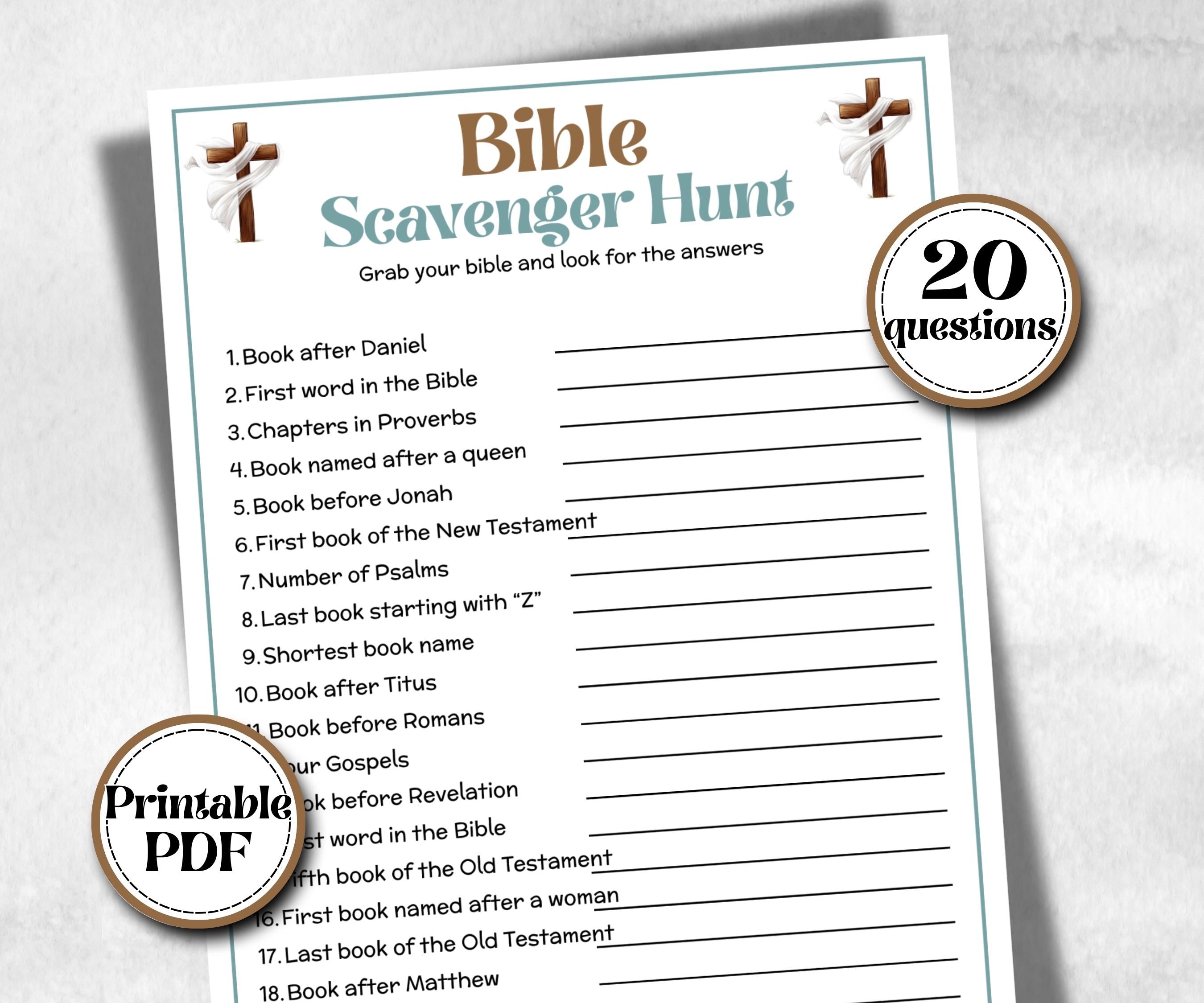 Bible Scavenger Hunt, Bible Study activities, Holiday Bible Camp, womens retreat group, New Testament, Old Testament, Bible Treasure hunt