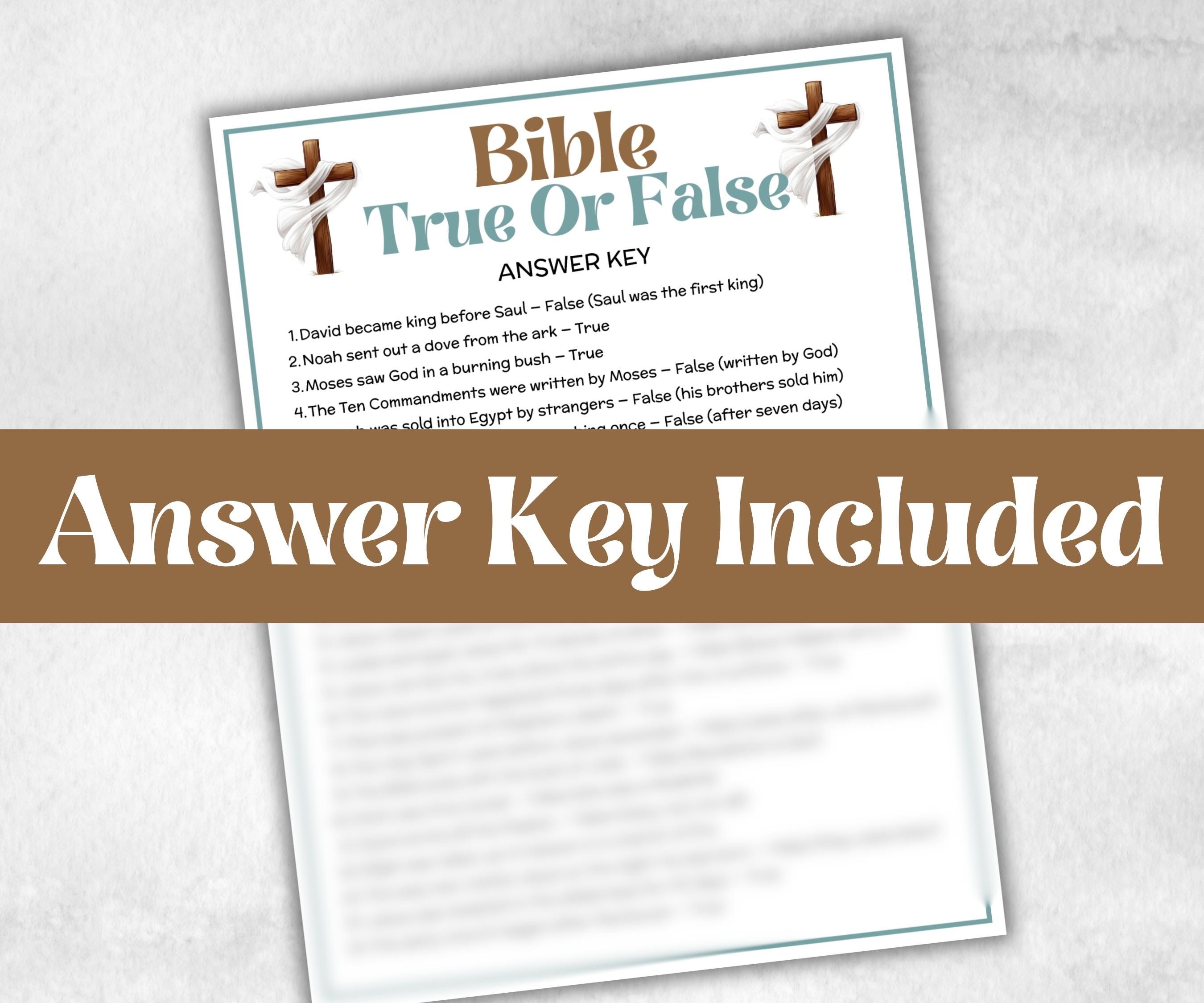 Bible True or False, Fact or Fiction, Holiday Bible Camp, womens retreat group, New Testament, Old Testament, Family Game Night, group party