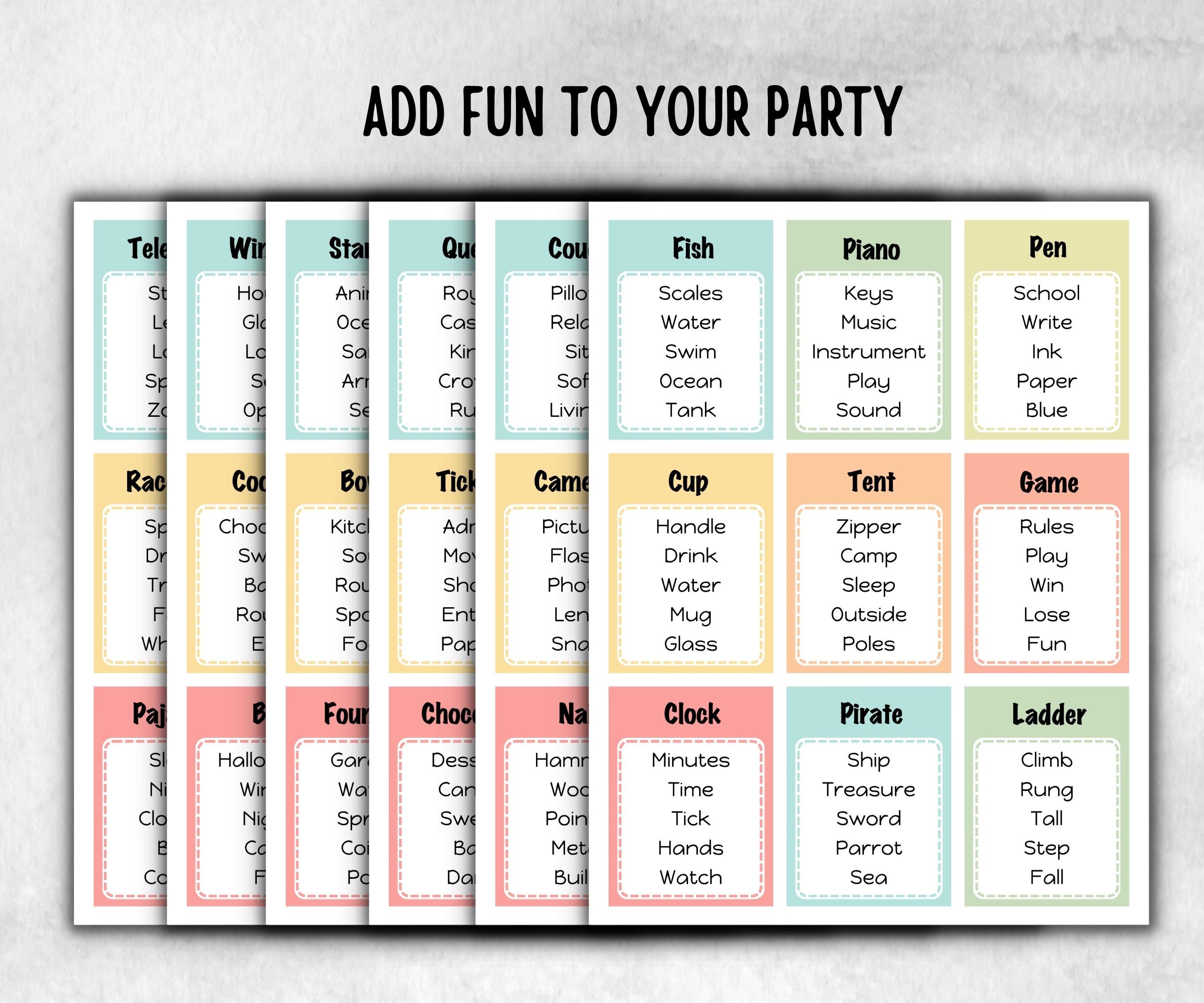 Kids Edition Forbidden Words, Boy Girl Birthday activity, Kindergarten esl activity kids, Word Ban, Daycare, Homeschool Activity, vocabulary