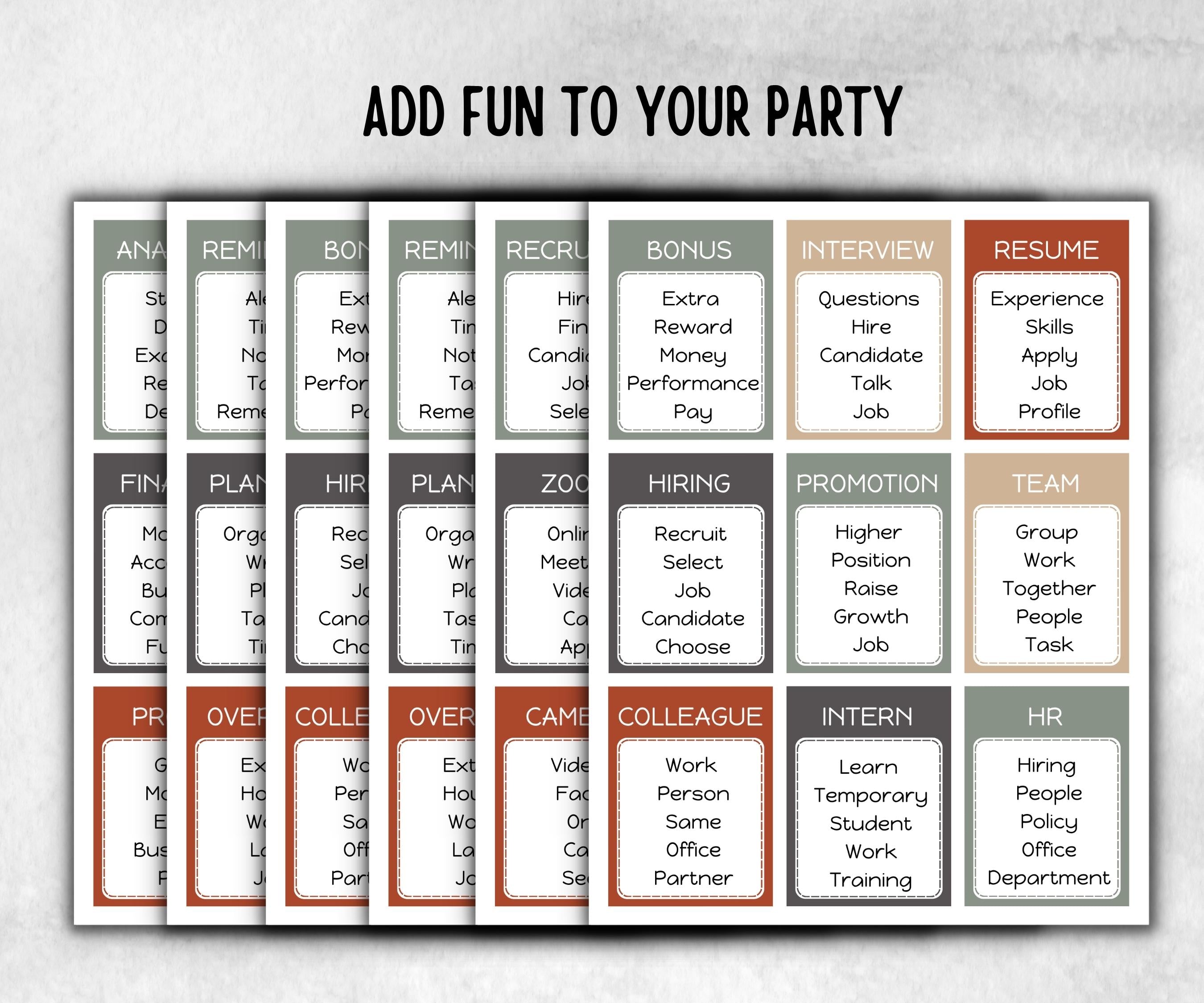 Office Edition Forbidden Words, Word Ban, Office Teambuilding, Coworker Birthday, Retirement Party, Welcome Party, Office Group Party Game
