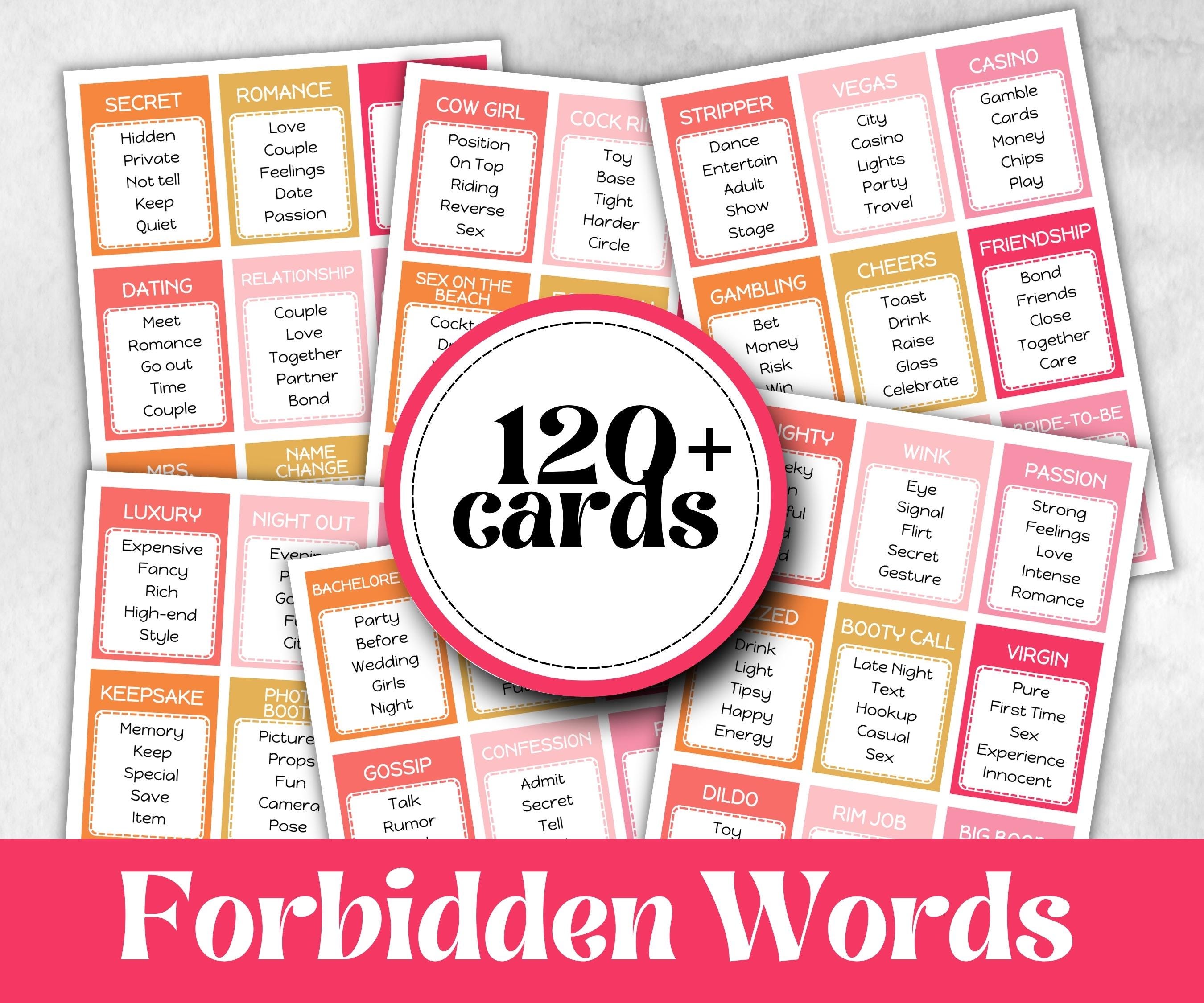 Bachelorette Forbidden Words, Pastel Shower Game, Spring Ladies Brunch, Dirty PJ Hens, Bridal Shower, Dont say it, Hen Do, Dirty Minds, x