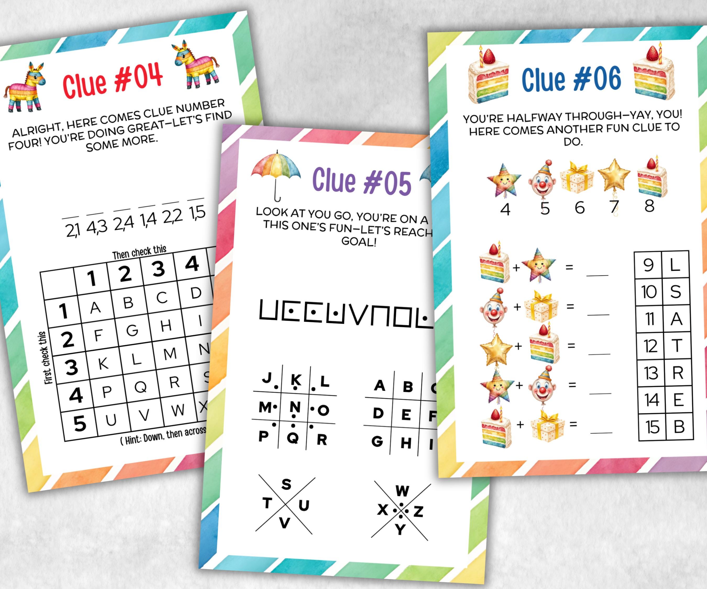 Birthday Treasure Hunt for kids, Boy Girl Birthday, Indoor game for older kid, milestone birthday gift, tricky treasure hunt, 12 hunt Clues
