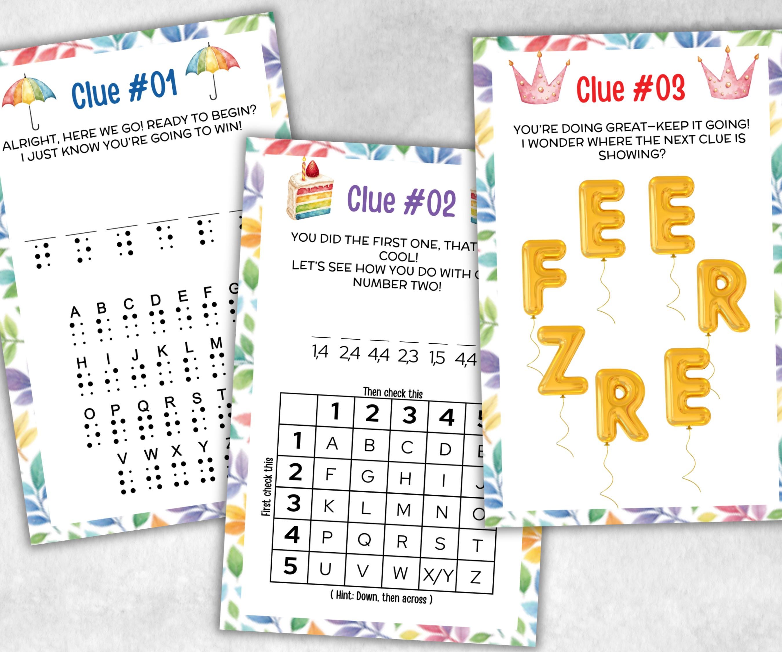 Birthday Treasure Hunt for kids, Indoor game for older kids, Boy Girl Birthday,milestone birthday gift, tricky treasure hunt, 12 hunt Clues