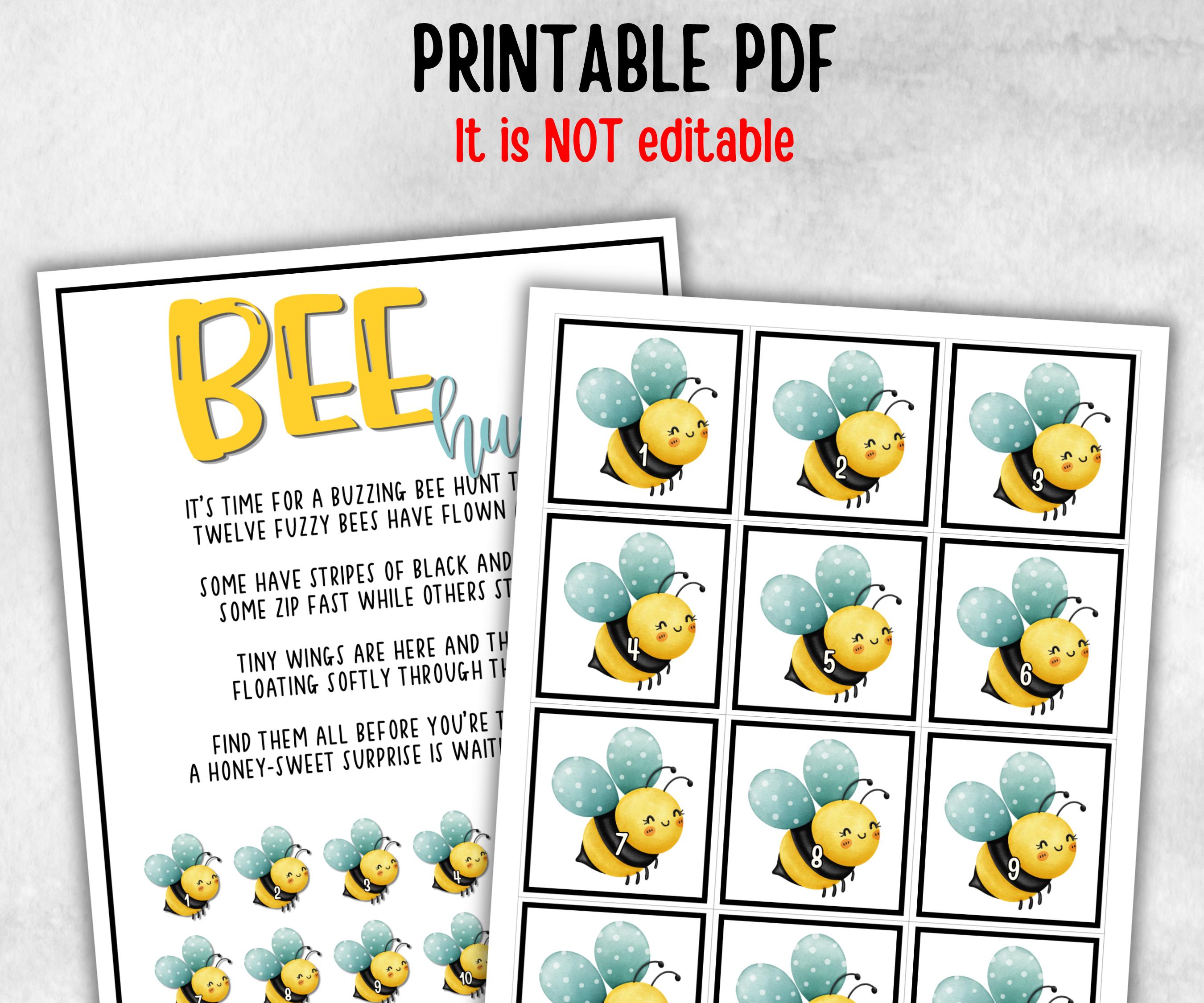 Bee Scavenger Hunt for kids, backyard hunt, themed birthday, tea party, spring yard games, garden party icebreaker idea, Teacher Resources