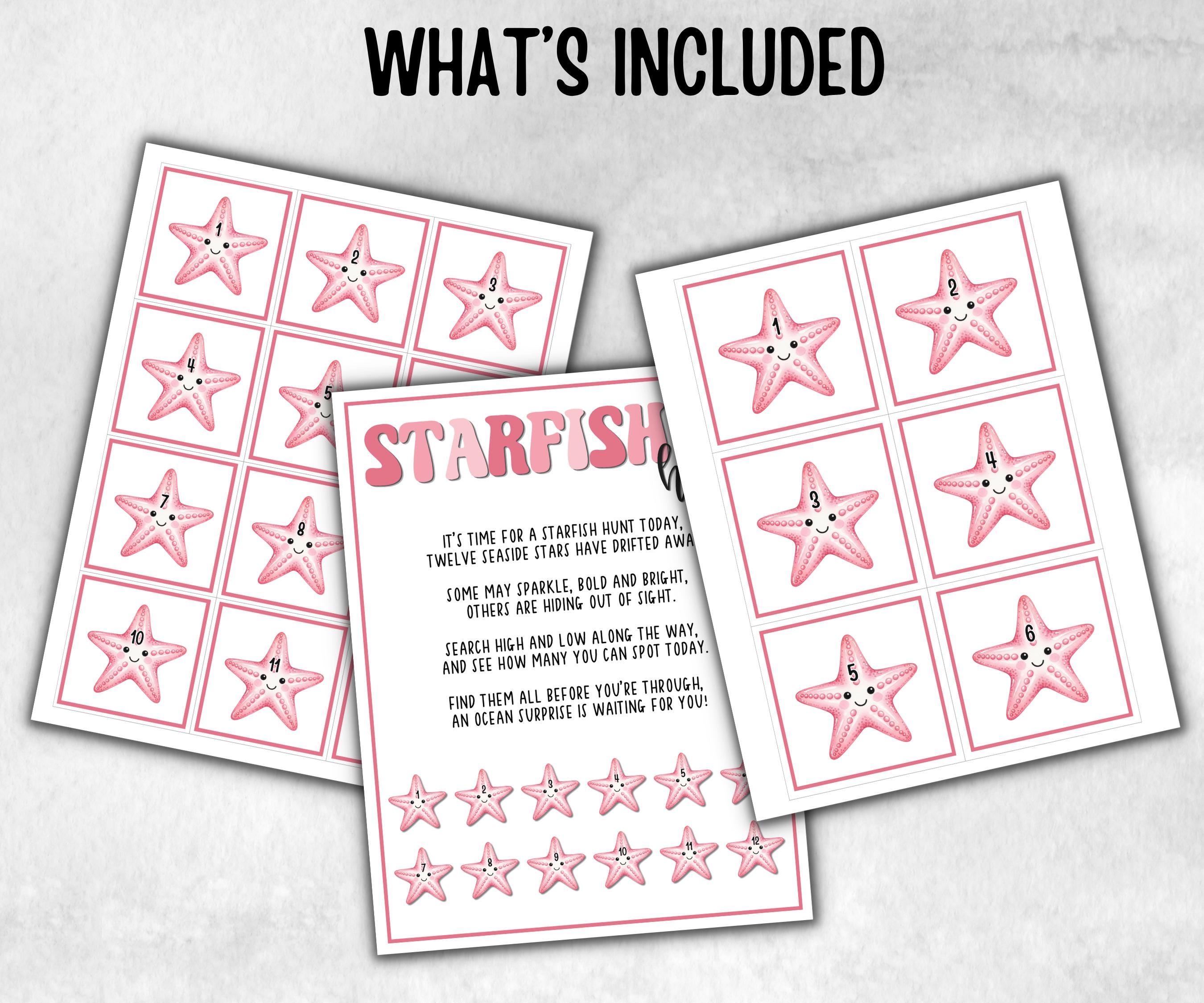 Starfish Scavenger Hunt for kids, Ocean themed birthday, tea party, spring yard games, icebreaker idea, Beach Pool Party activity, Water