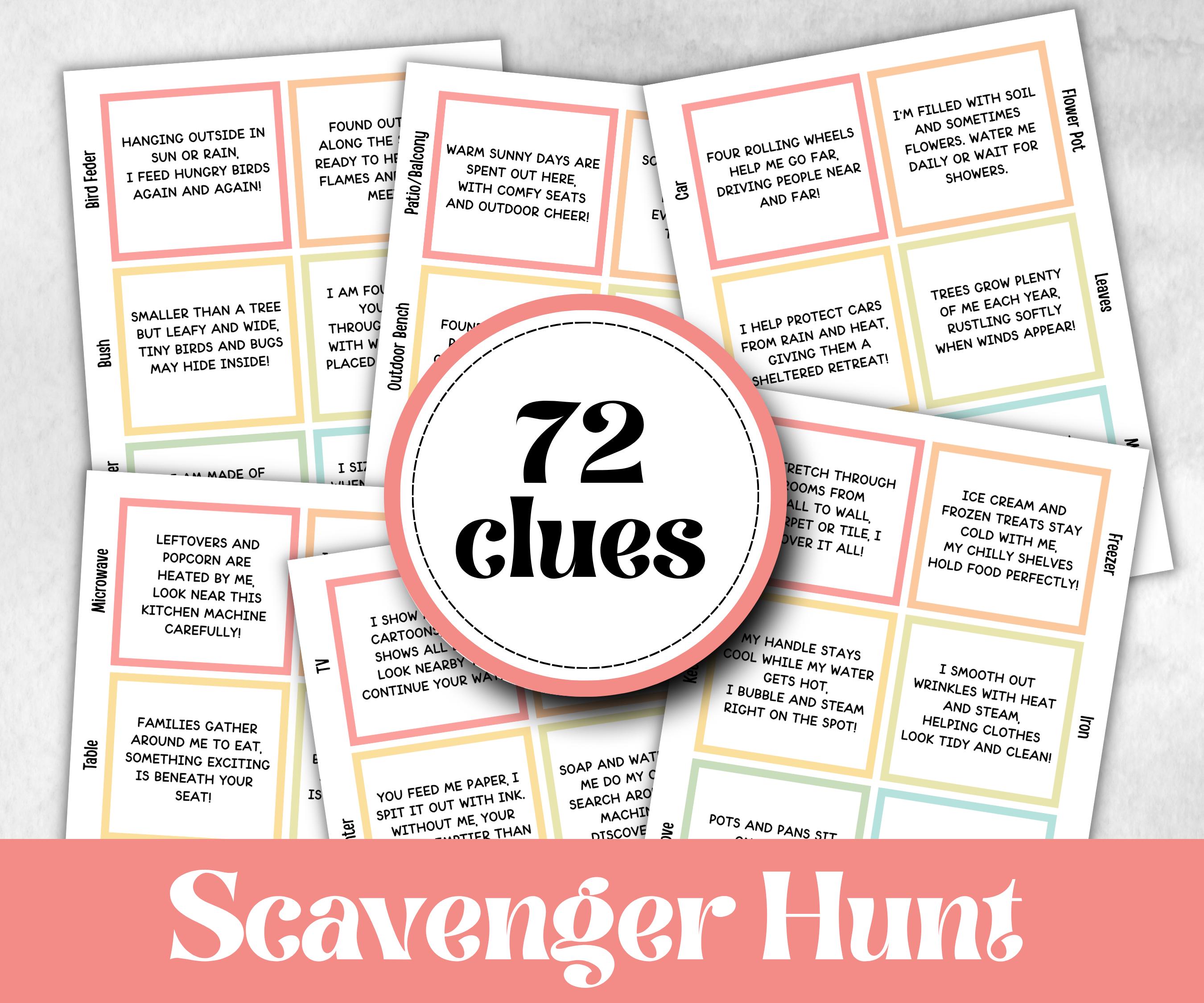 Teen Tween Indoor Outdoor Birthday Scavenger Hunt, Boy Girl Birthday, game for older kid, milestone birthday gift, tricky treasure hunt