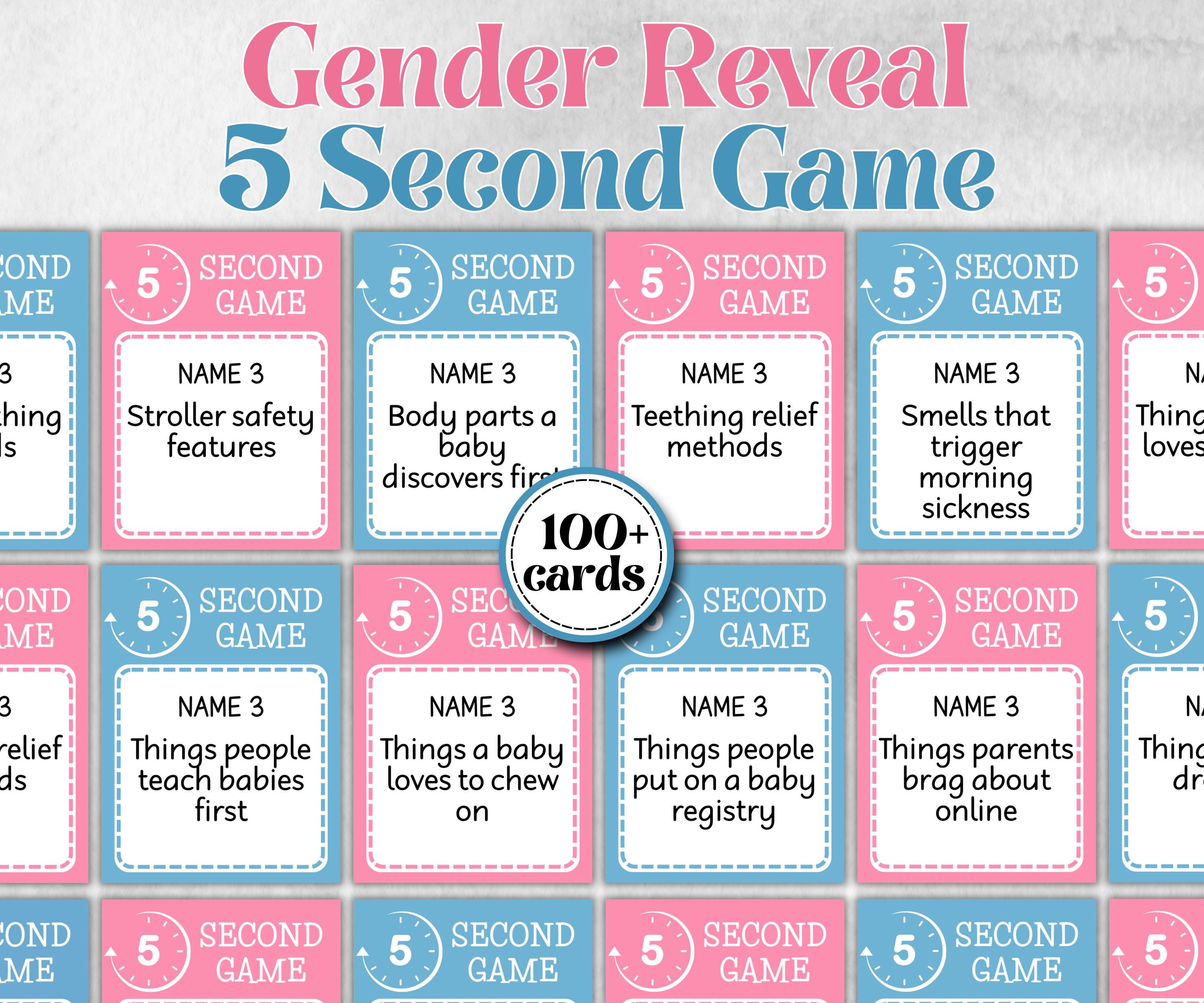 Gender Reveal 5 second game, Pastel Shower, Coed printable Pregnancy Game, Girl Boy Funny Shower, expecting mom dad quiz gift, five seconds