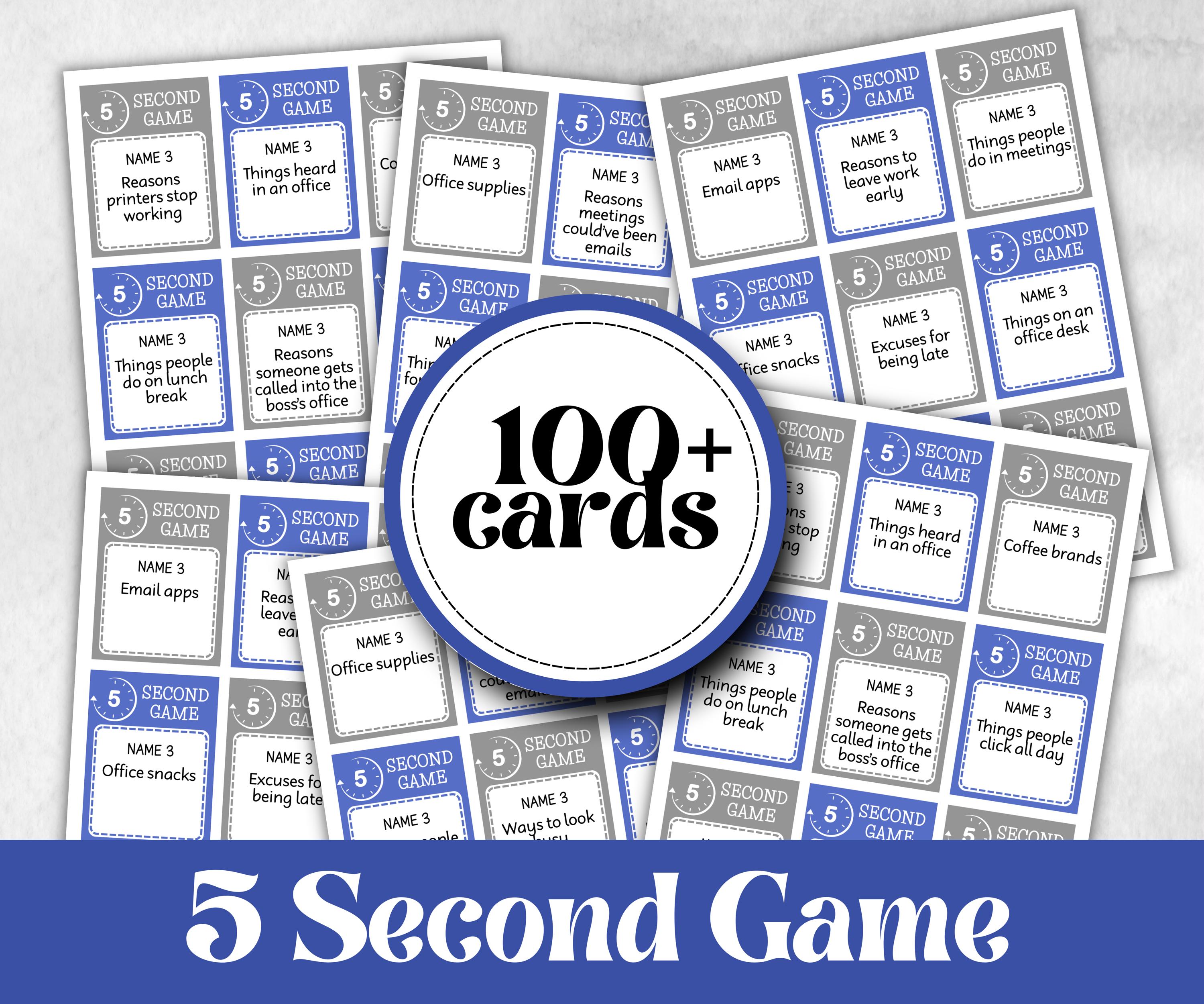 Office Work 5 second game, Office Teambuilding, Coworker Birthday, Retirement Party, Welcome Office Group Party, five second, think fast