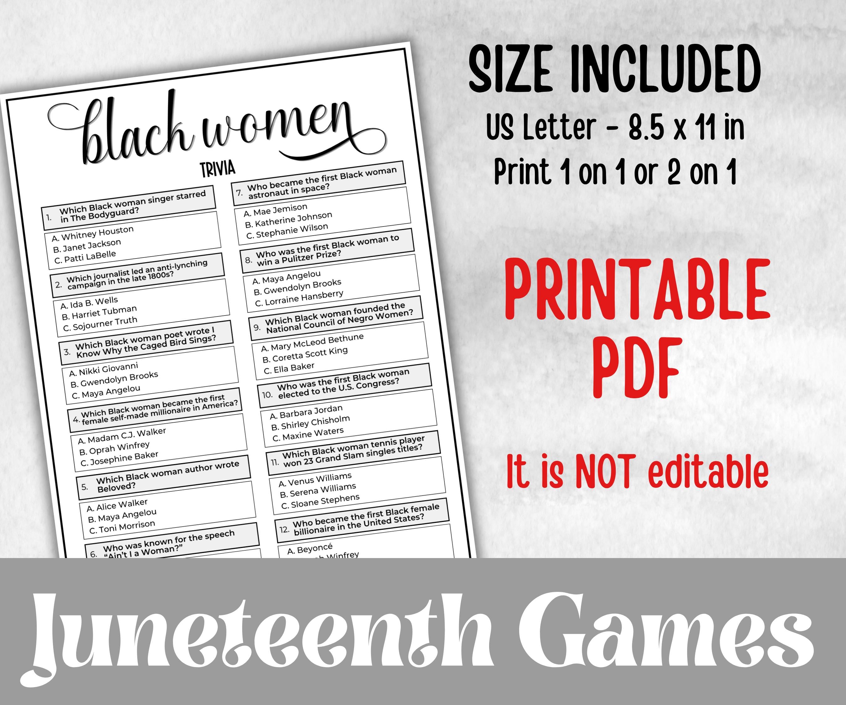 Black history Games Bundle, iconic tv shows quiz, family game night, office team building, african american, black independence, heritage