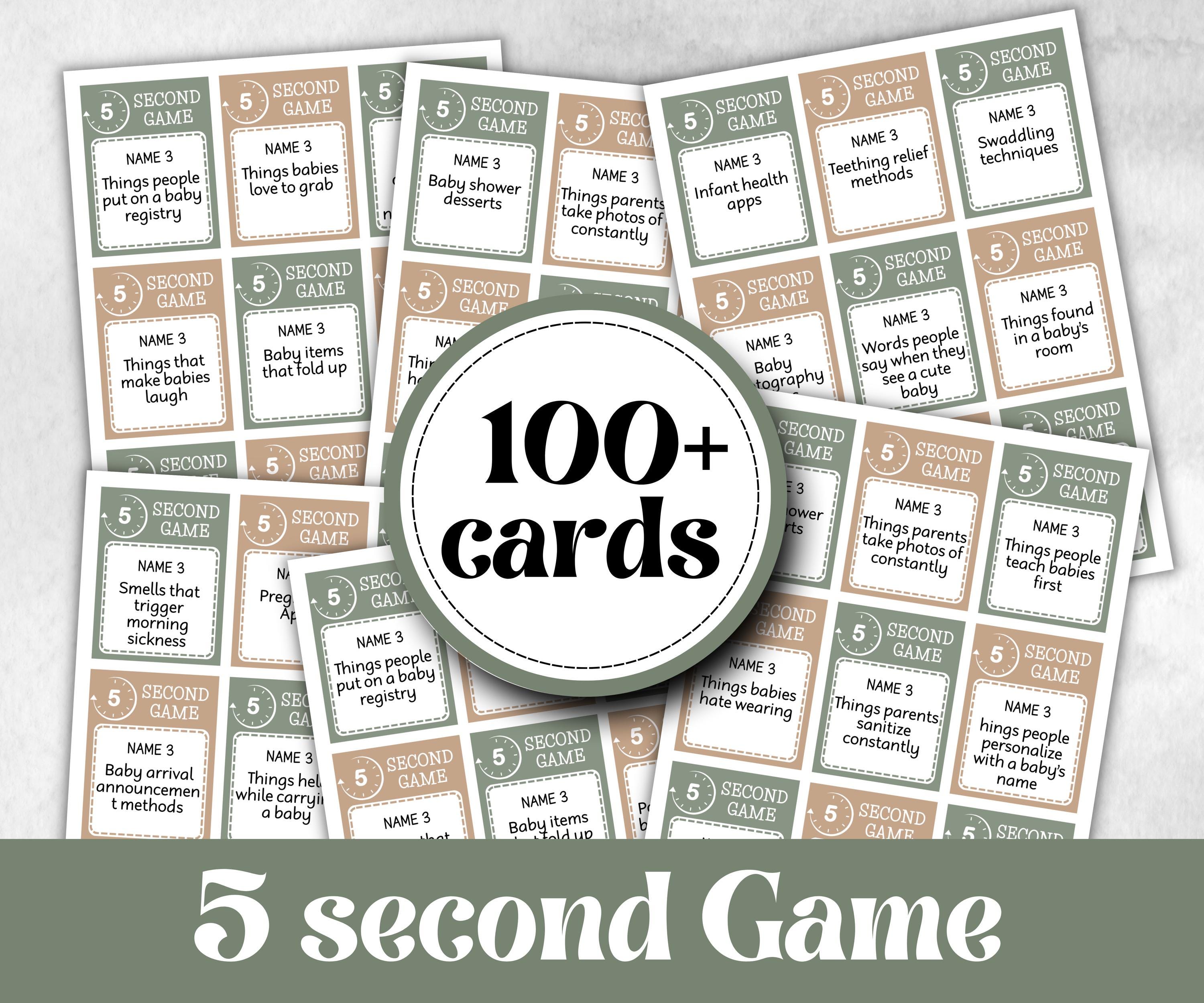 Green Baby Shower 5 second game, Funny Shower, Girl Boy Shower, expecting mom dad gift, minimalist mother to be quiz, team guess challenge