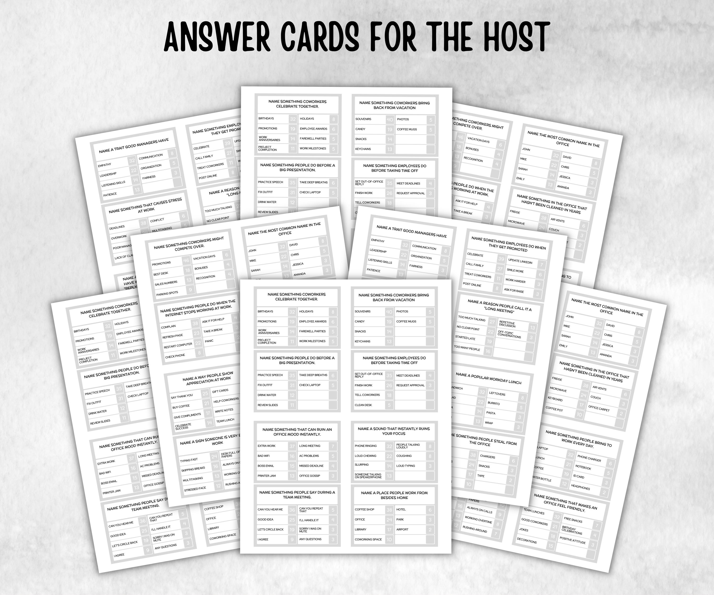 Office Work Friendly Feud, Office Teambuilding, Coworker Retirement, Birthday Party, Welcome Party, Office Group Party, Jeoparty style game