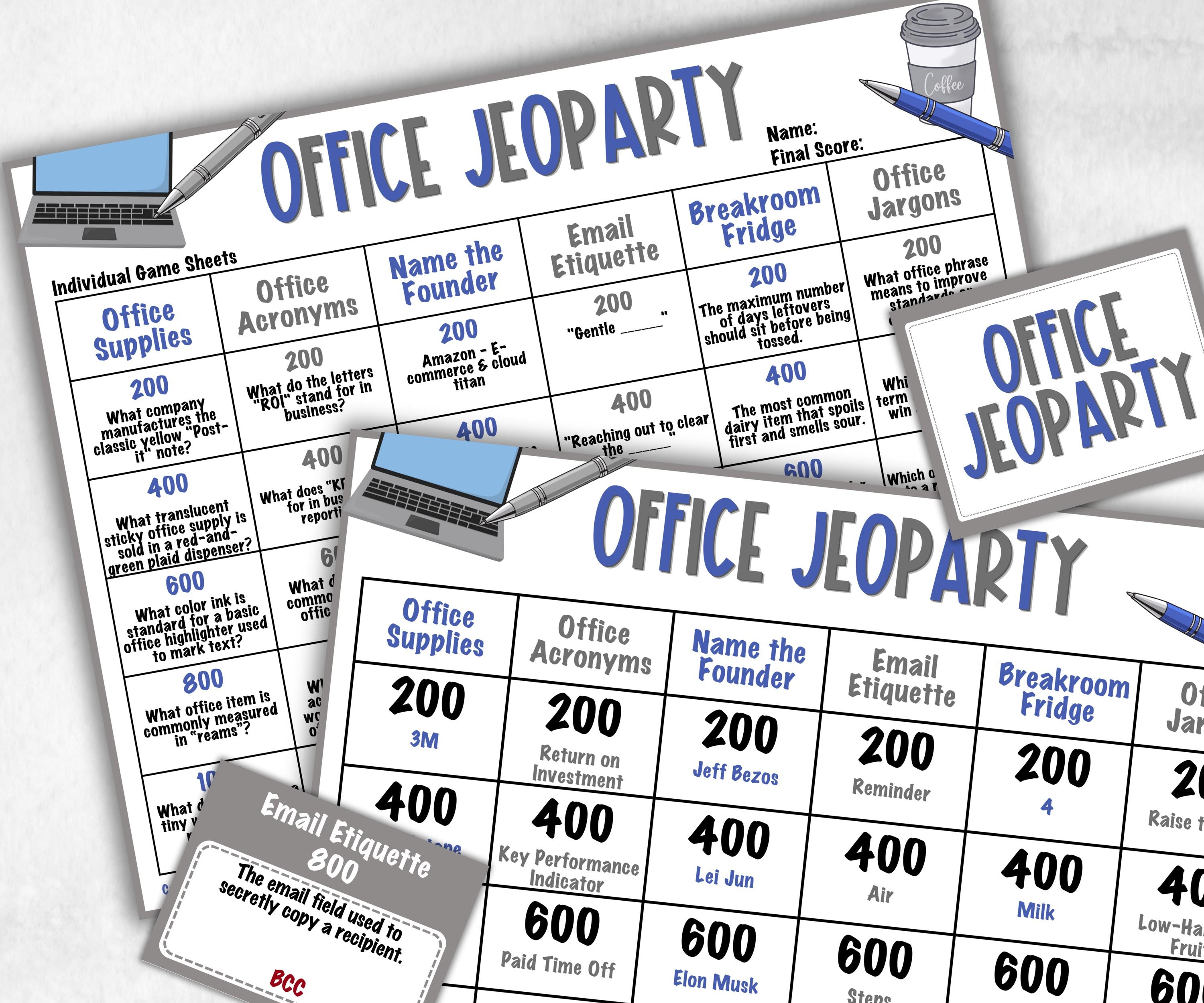 Office Work Jeoparty, Office Teambuilding, Coworker Retirement, Birthday Party, Welcome Party, Office Group Party, Friendly Feud Group game
