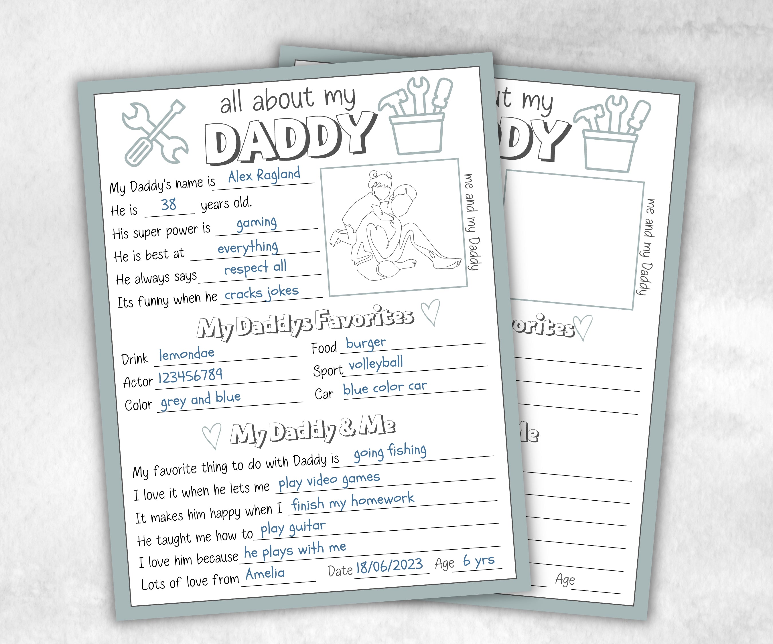 All About My Daddy Coloring Page