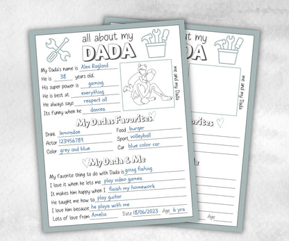 All About My Dada - Father's Day Questionnaire